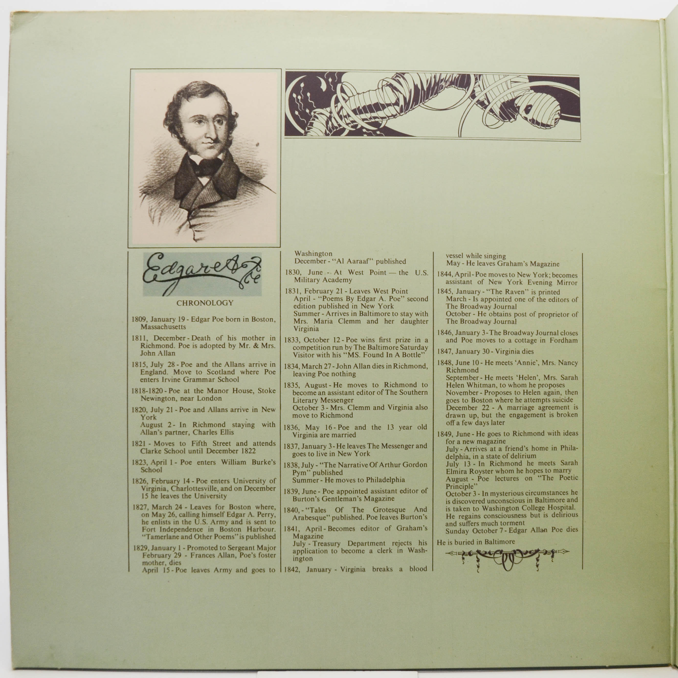 Alan Parsons Project — Tales Of Mystery And Imagination • Edgar Allan Poe (1-st, UK, booklet), 1976