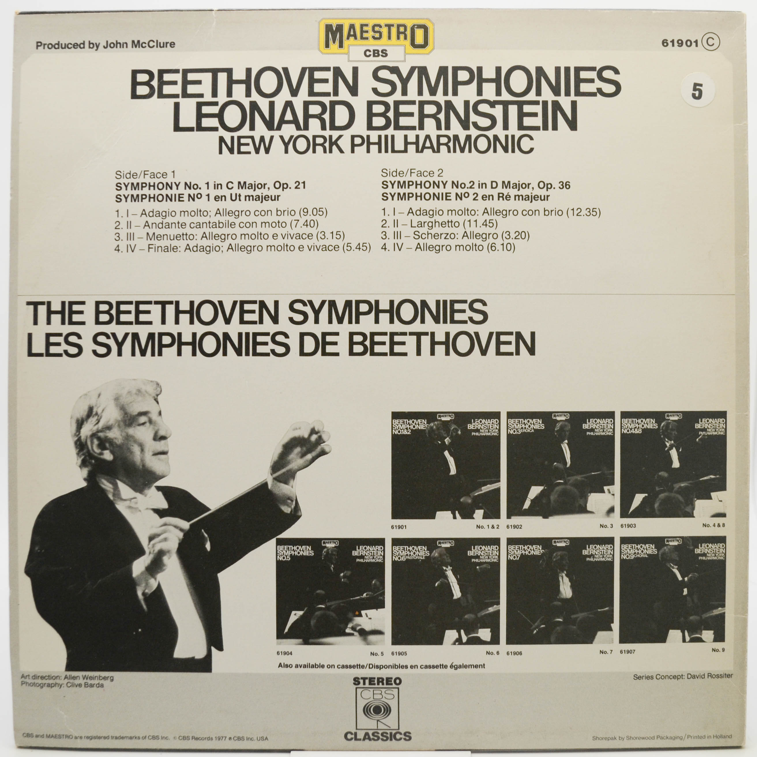 Beethoven - Leonard Bernstein, New York Philharmonic — Symphonies No.1&2, 1977