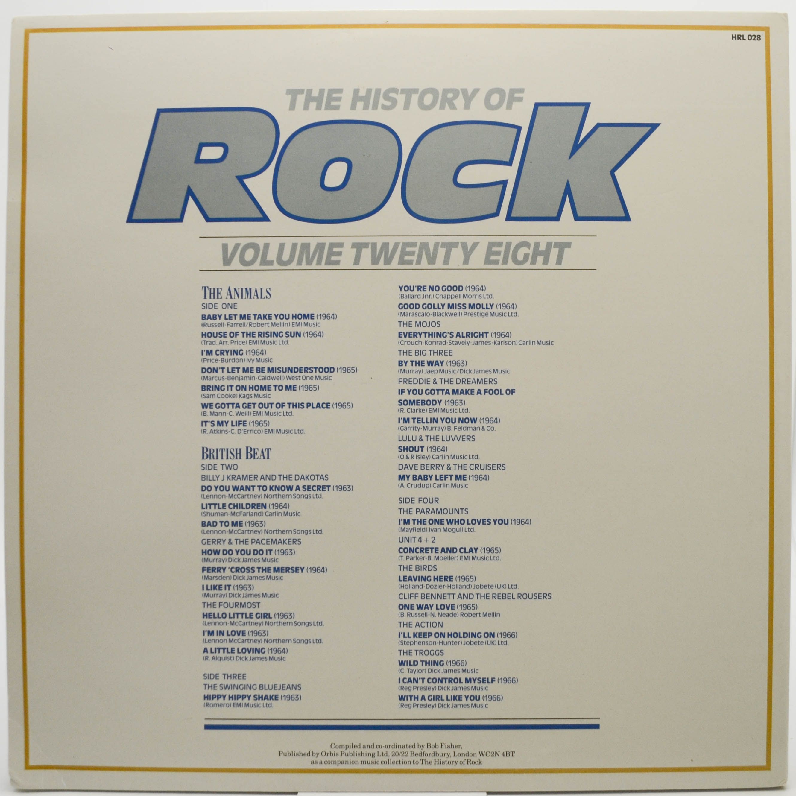 Animals / Various — The History Of Rock (Volume Twenty Eight) (2LP, UK), 1985