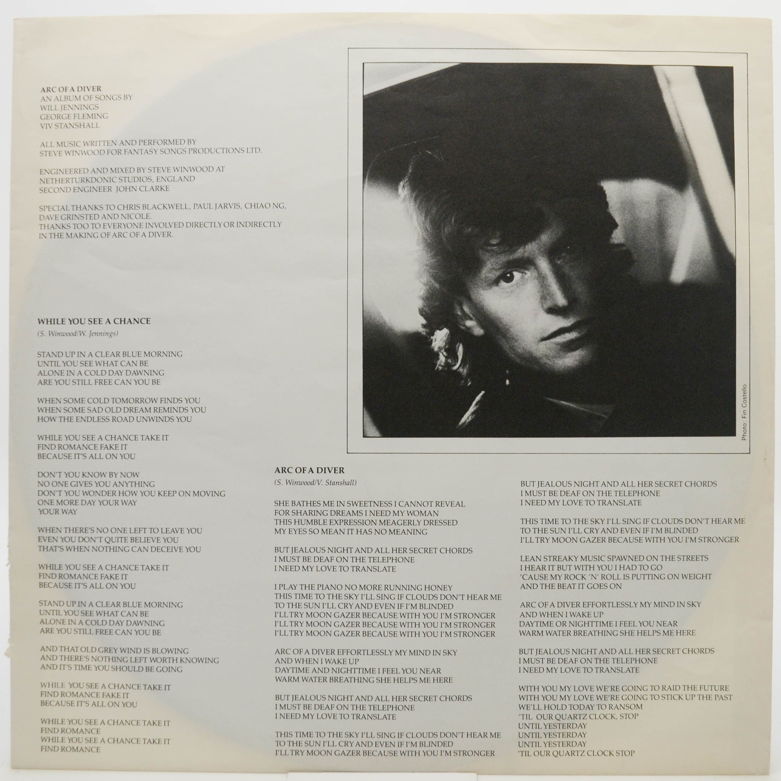 Виниловая пластинка Steve Winwood — Arc Of A Diver, 1980