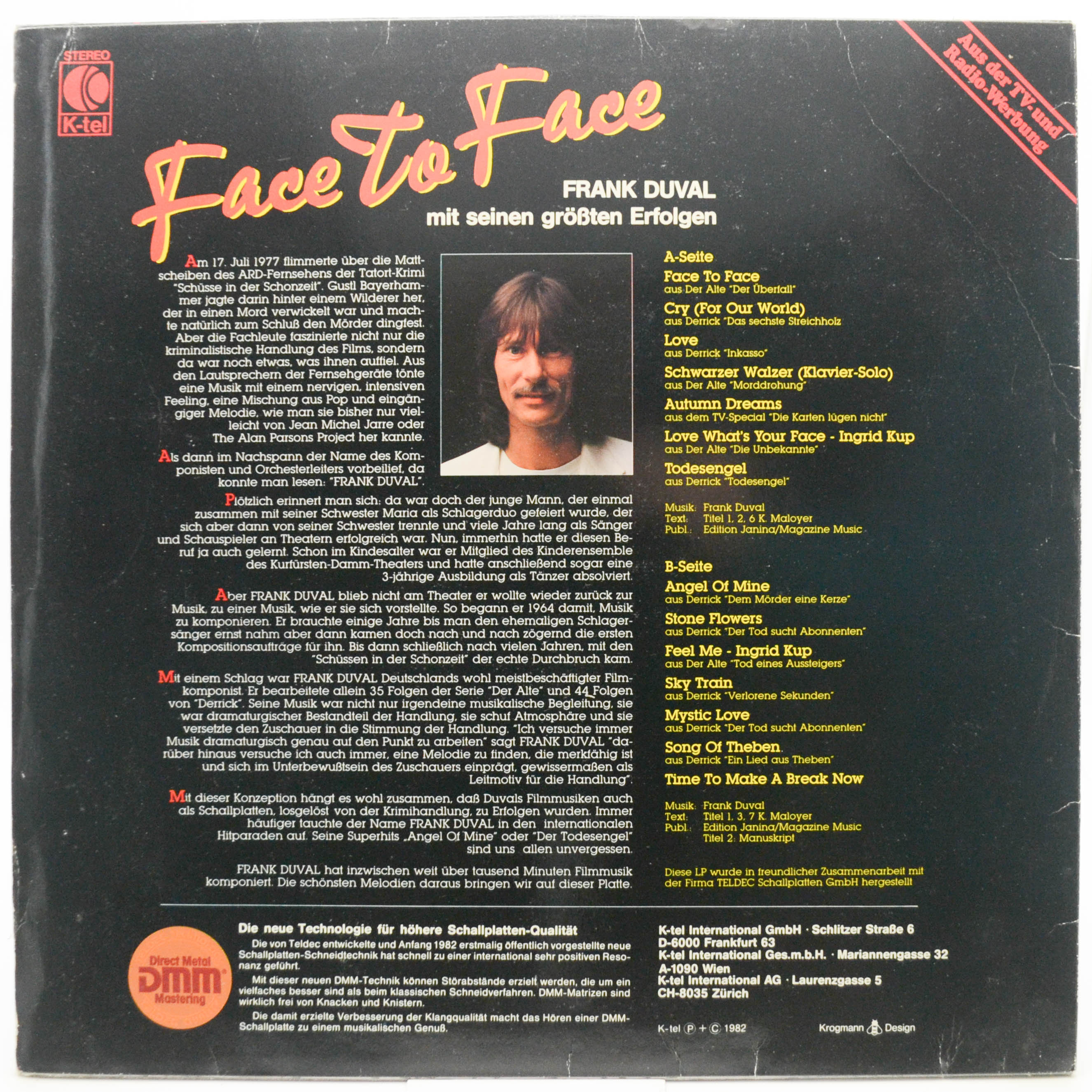 Frank Duval — Face To Face, 1982