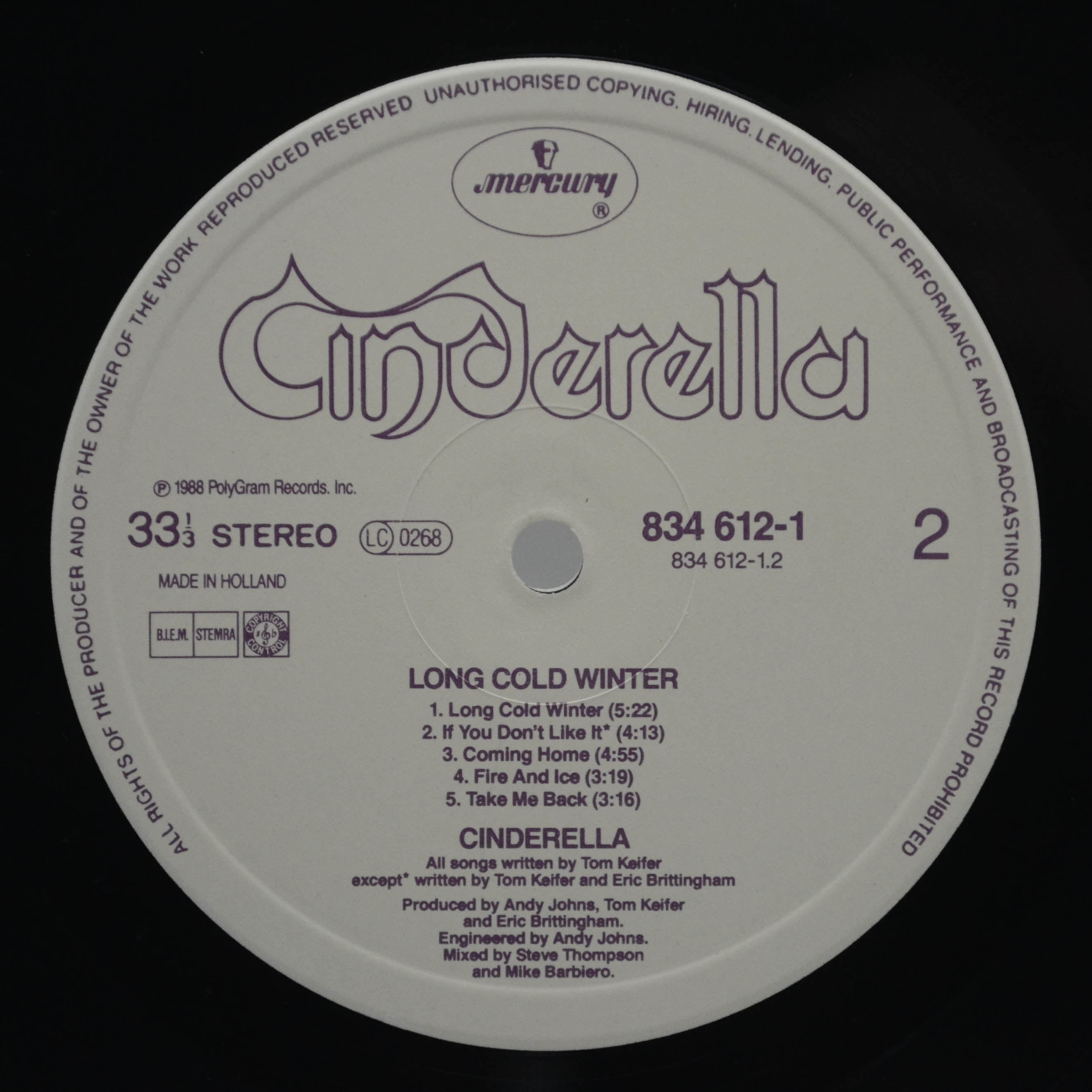 Cinderella — Long Cold Winter, 1988