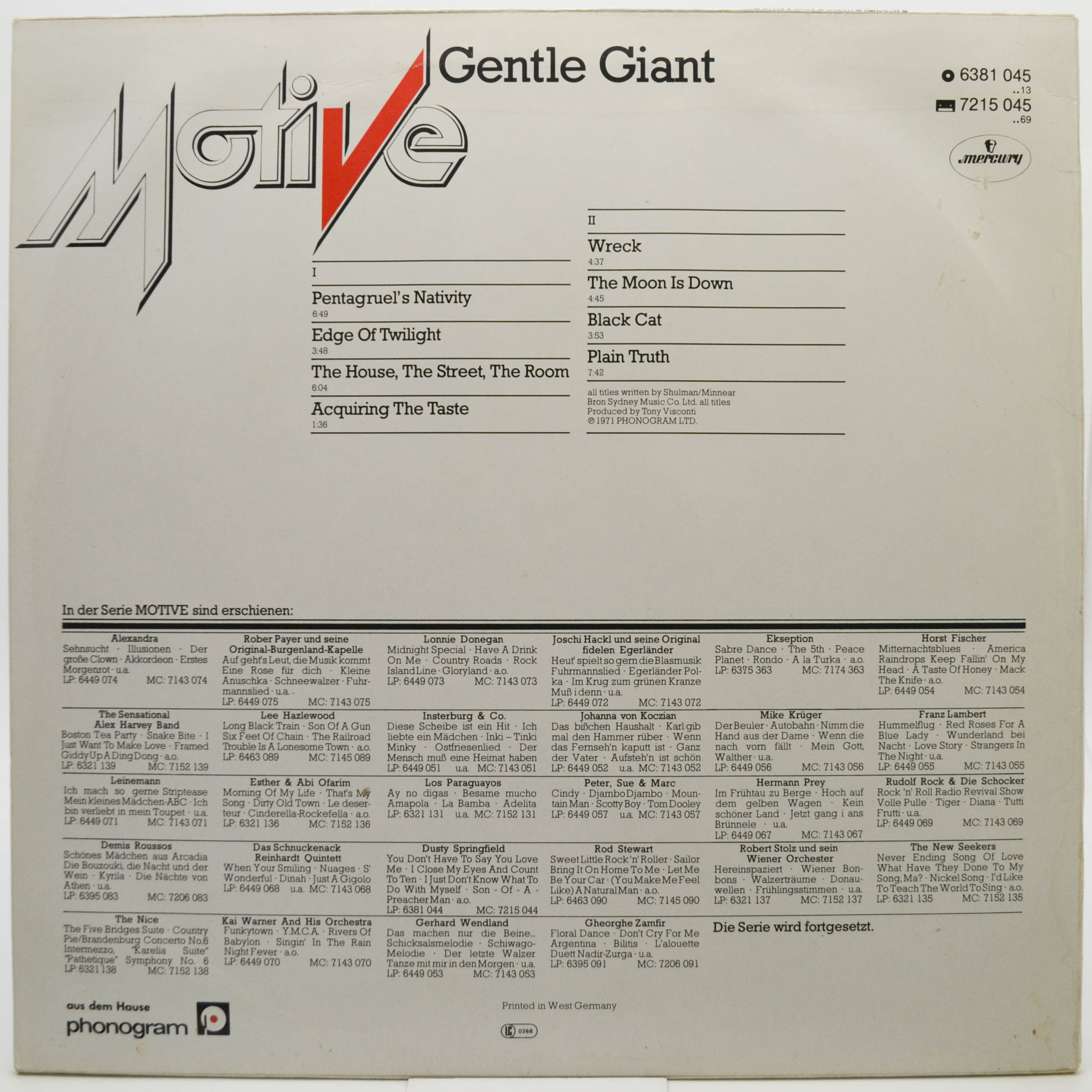 Gentle Giant — Motive, 1971