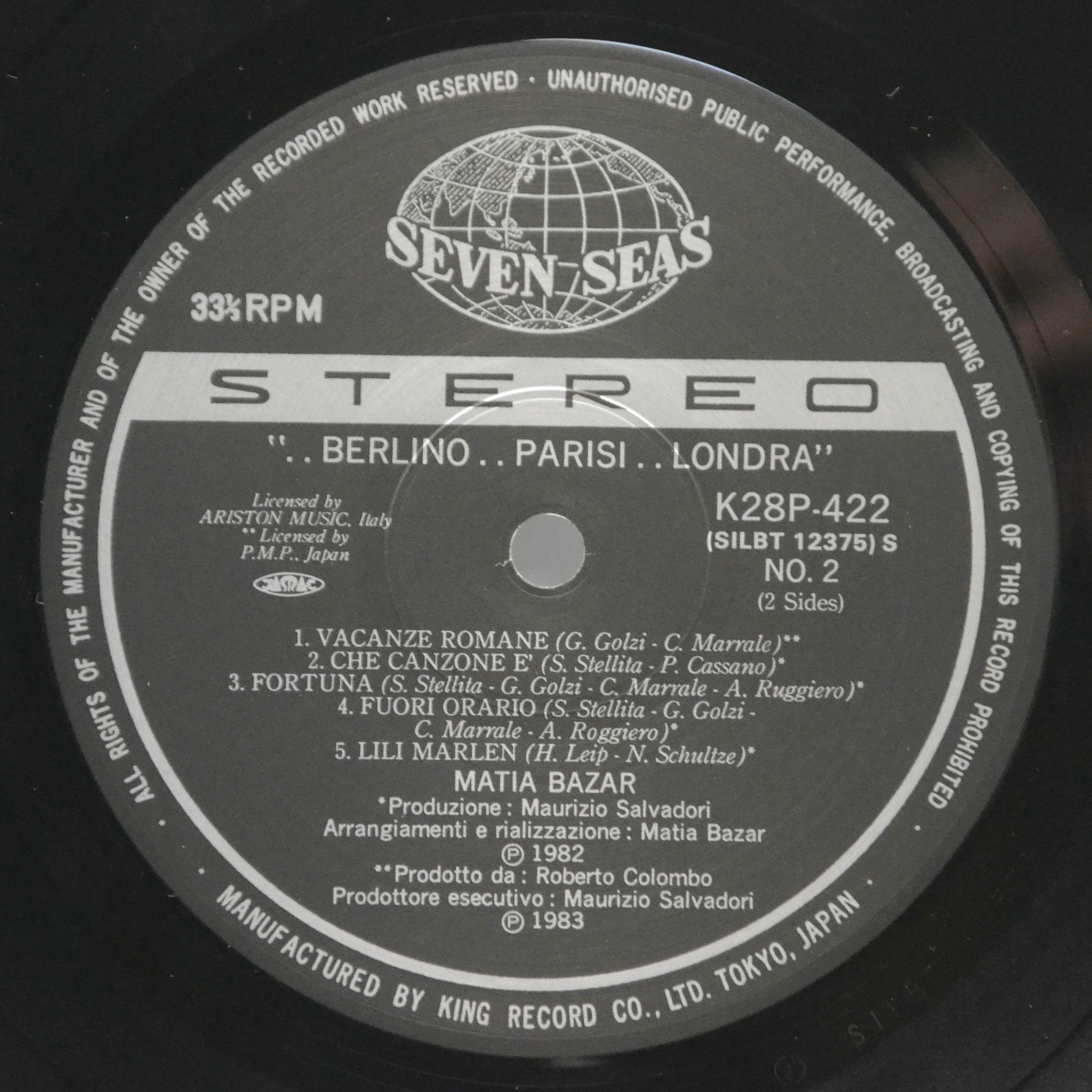 Matia Bazar — ..Berlino..Parisi..Londra, 1982
