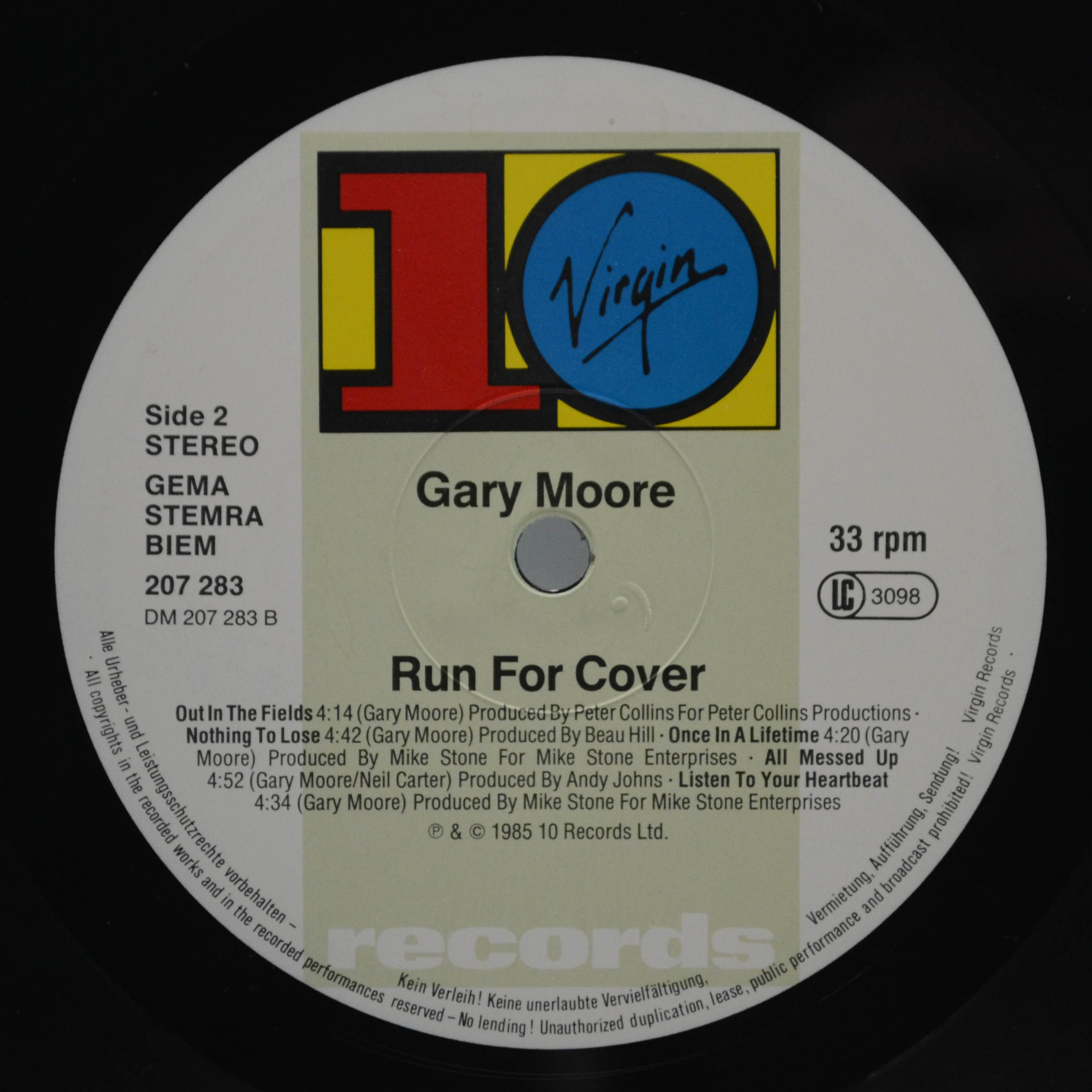 Gary Moore — Run For Cover, 1985