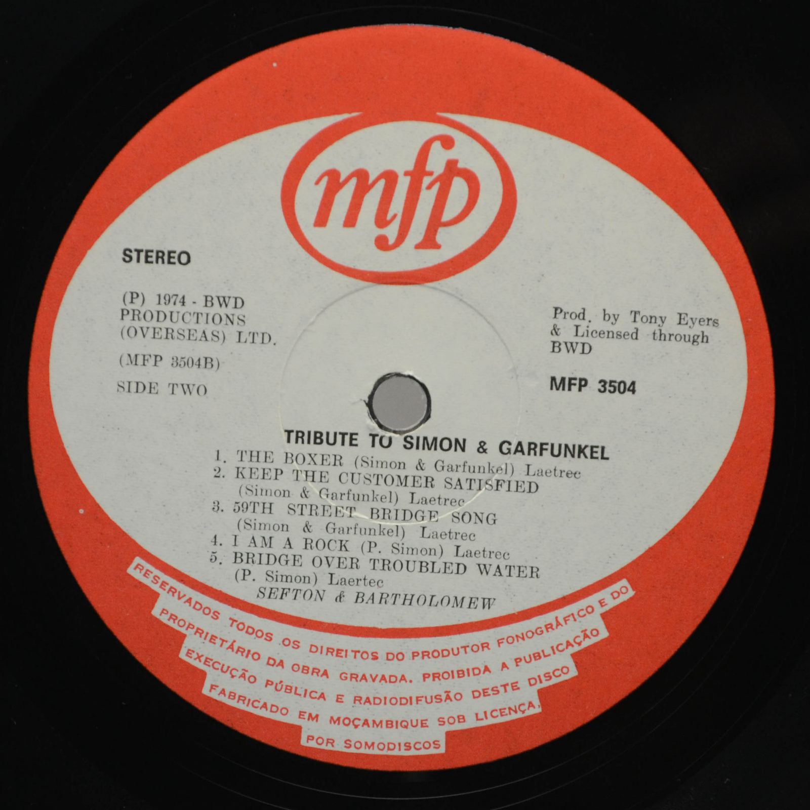 Sefton & Bartholomew — Simon & Garfunkel's Greatest Hits (Vocal), 1974