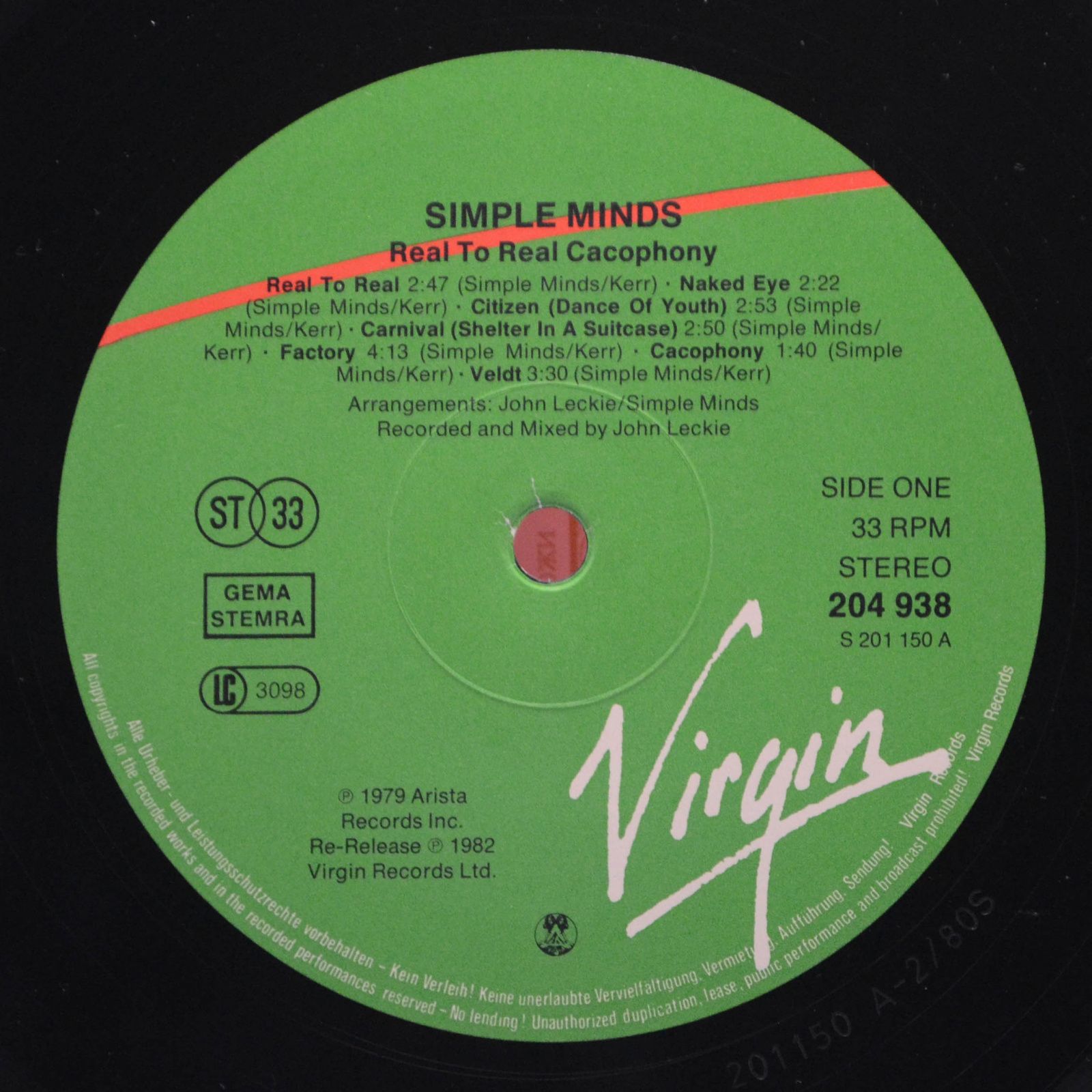 Simple Minds — Real To Real Cacophony, 1982