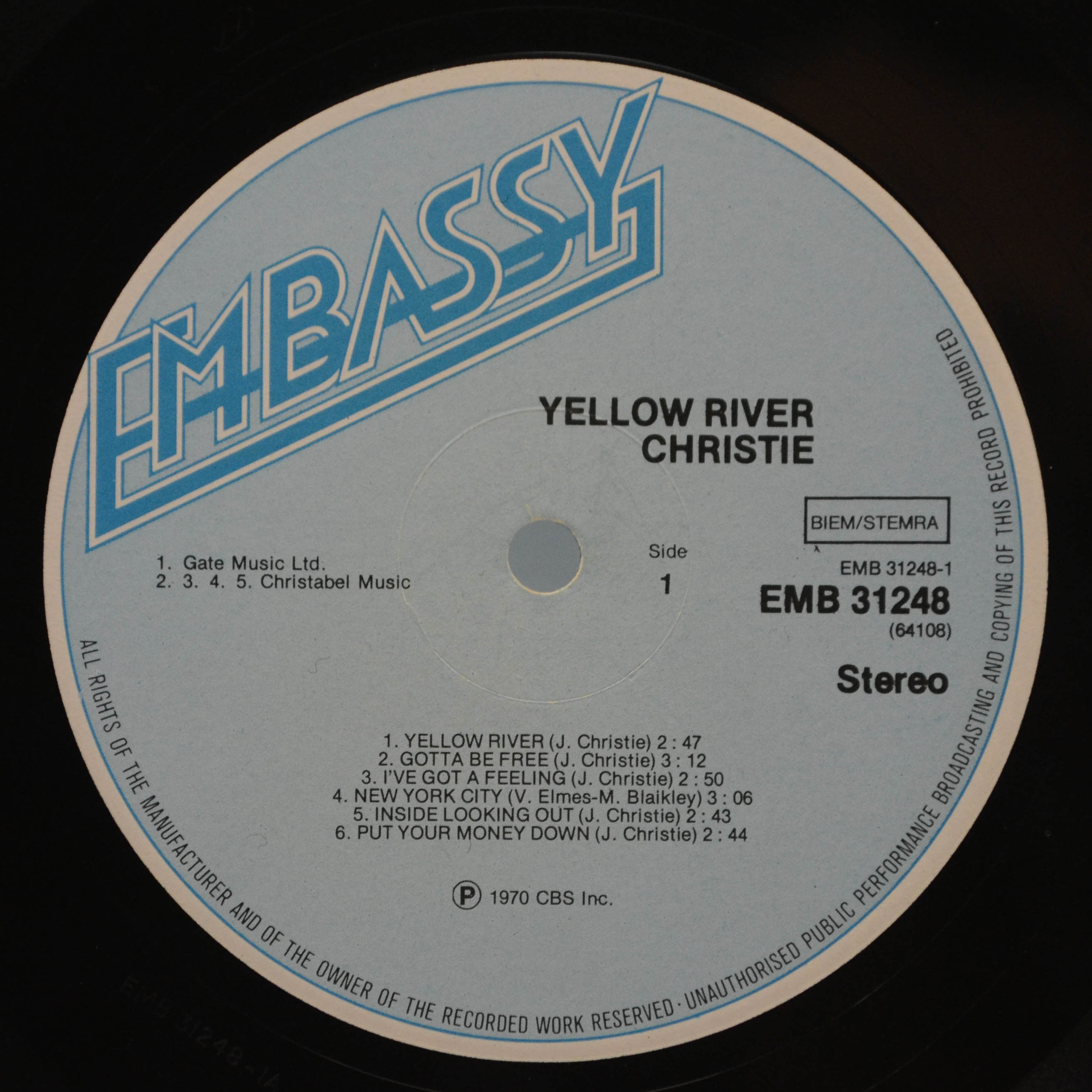 Christie — Yellow River, 1970
