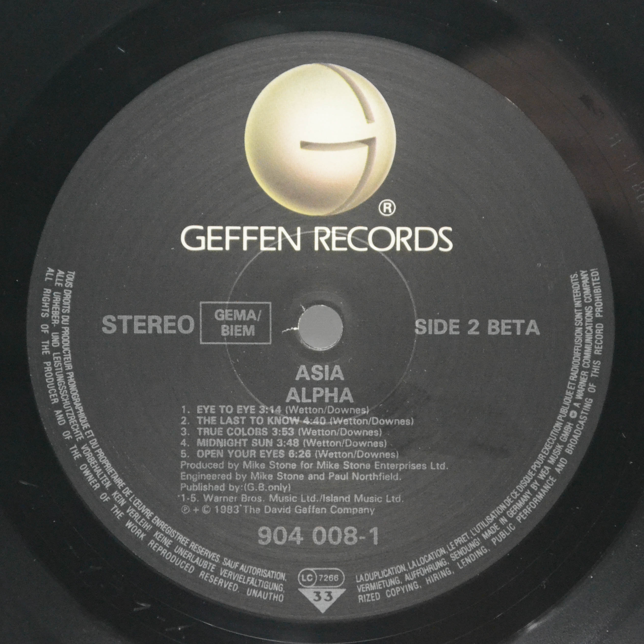 Asia — Alpha, 1986