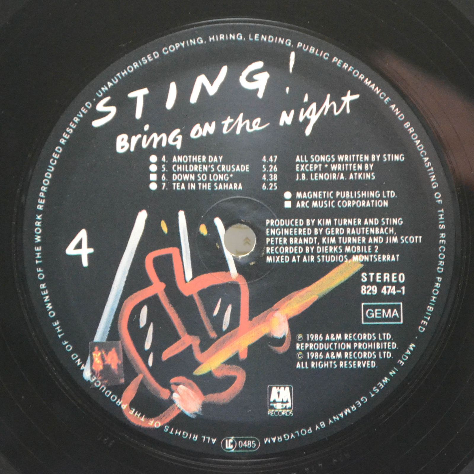 Sting — Bring On The Night (2LP), 1986