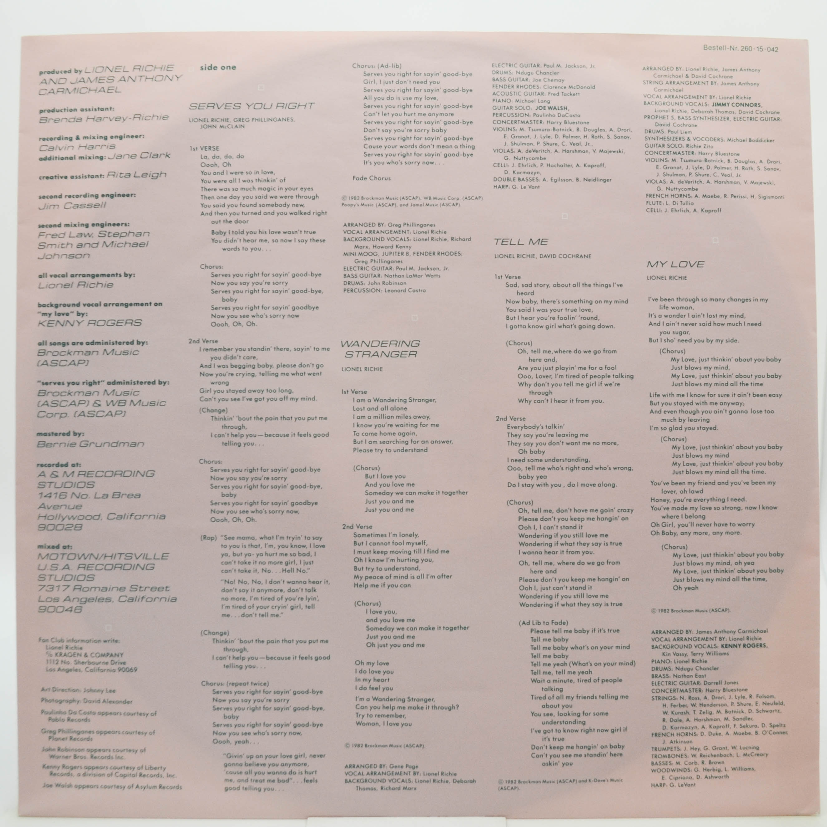 Lionel Richie — Lionel Richie, 1982