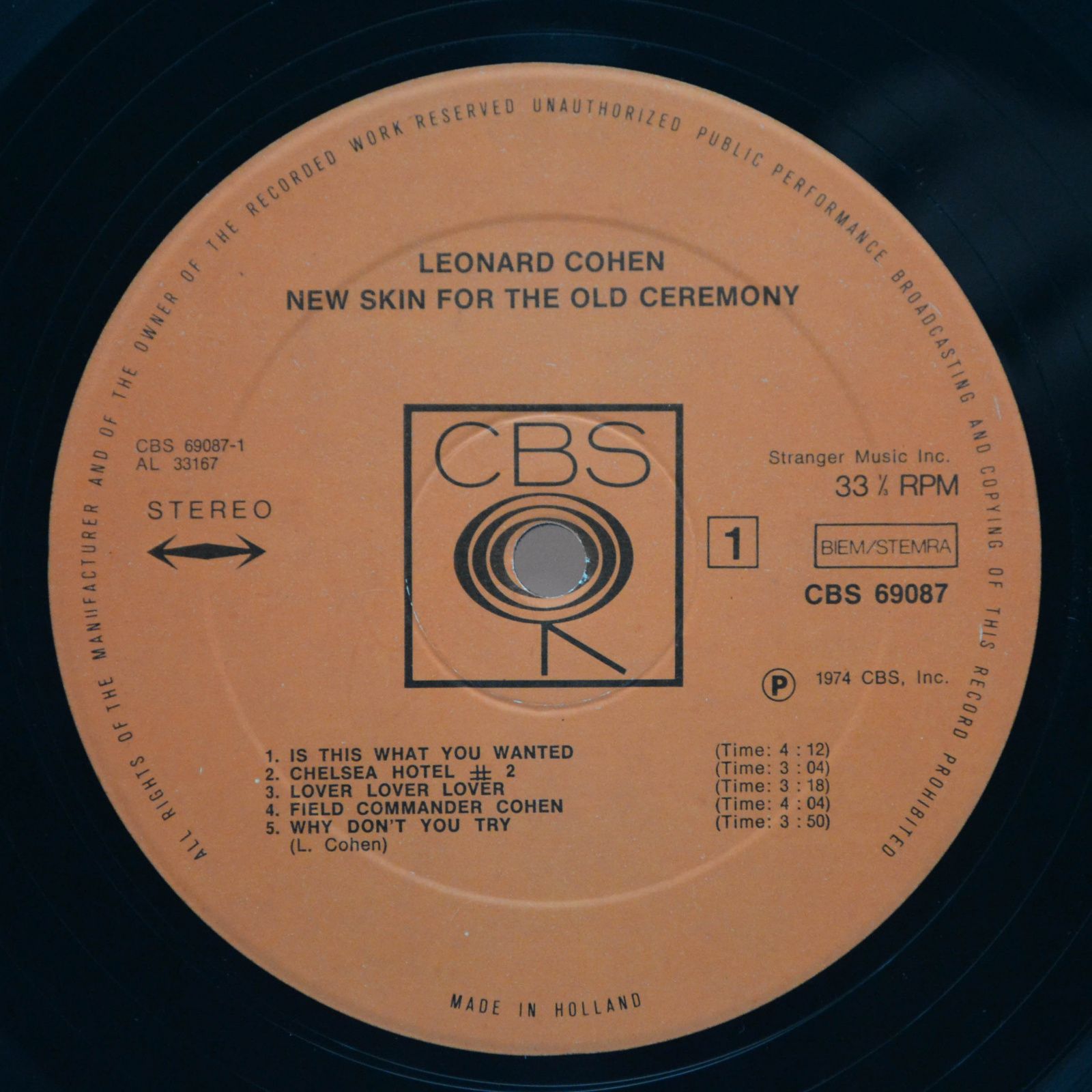 Leonard Cohen — New Skin For The Old Ceremony, 1974