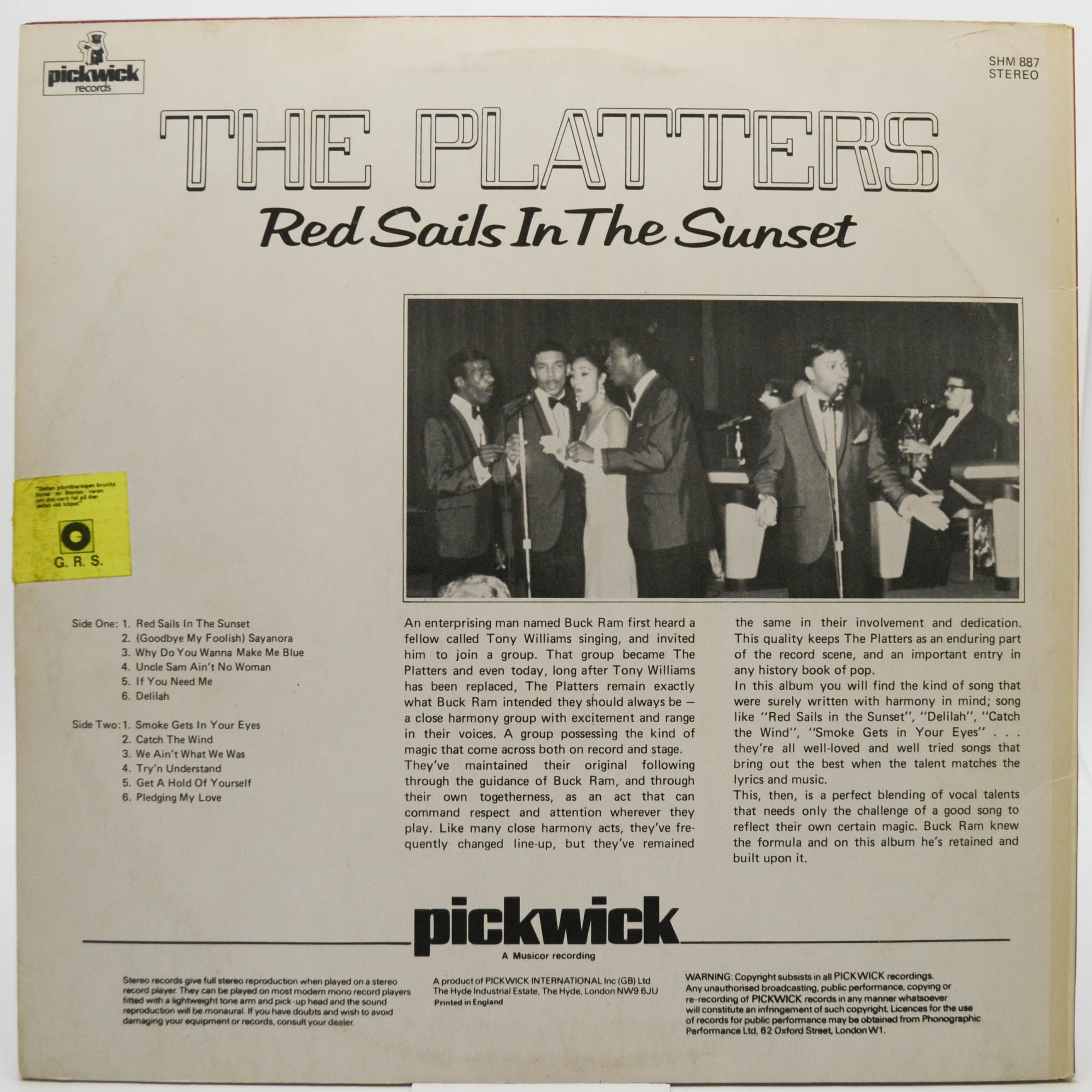Platters — Red Sails In The Sunset, 1975