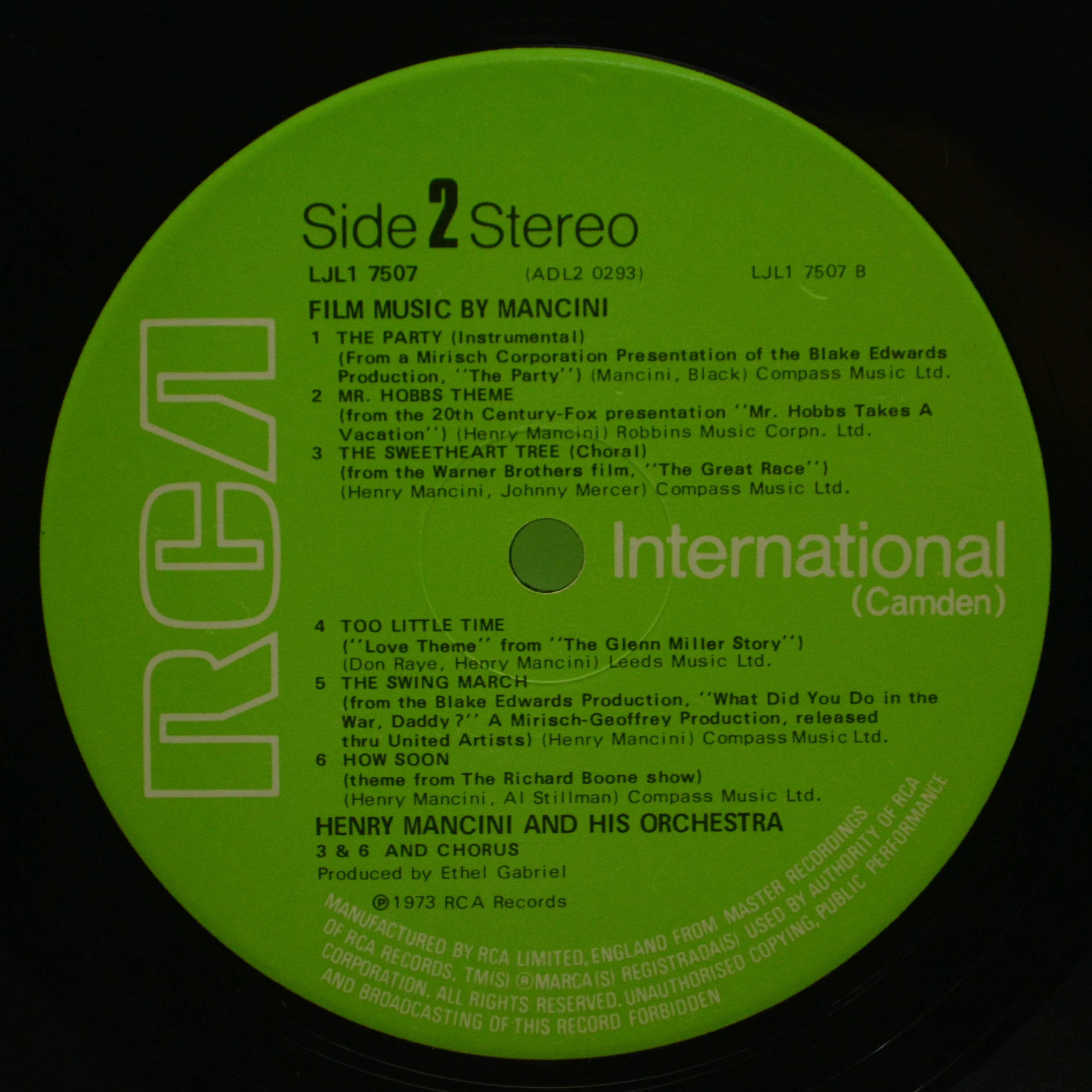 Henry Mancini And His Orchestra — Film Music By Mancini (UK), 1973