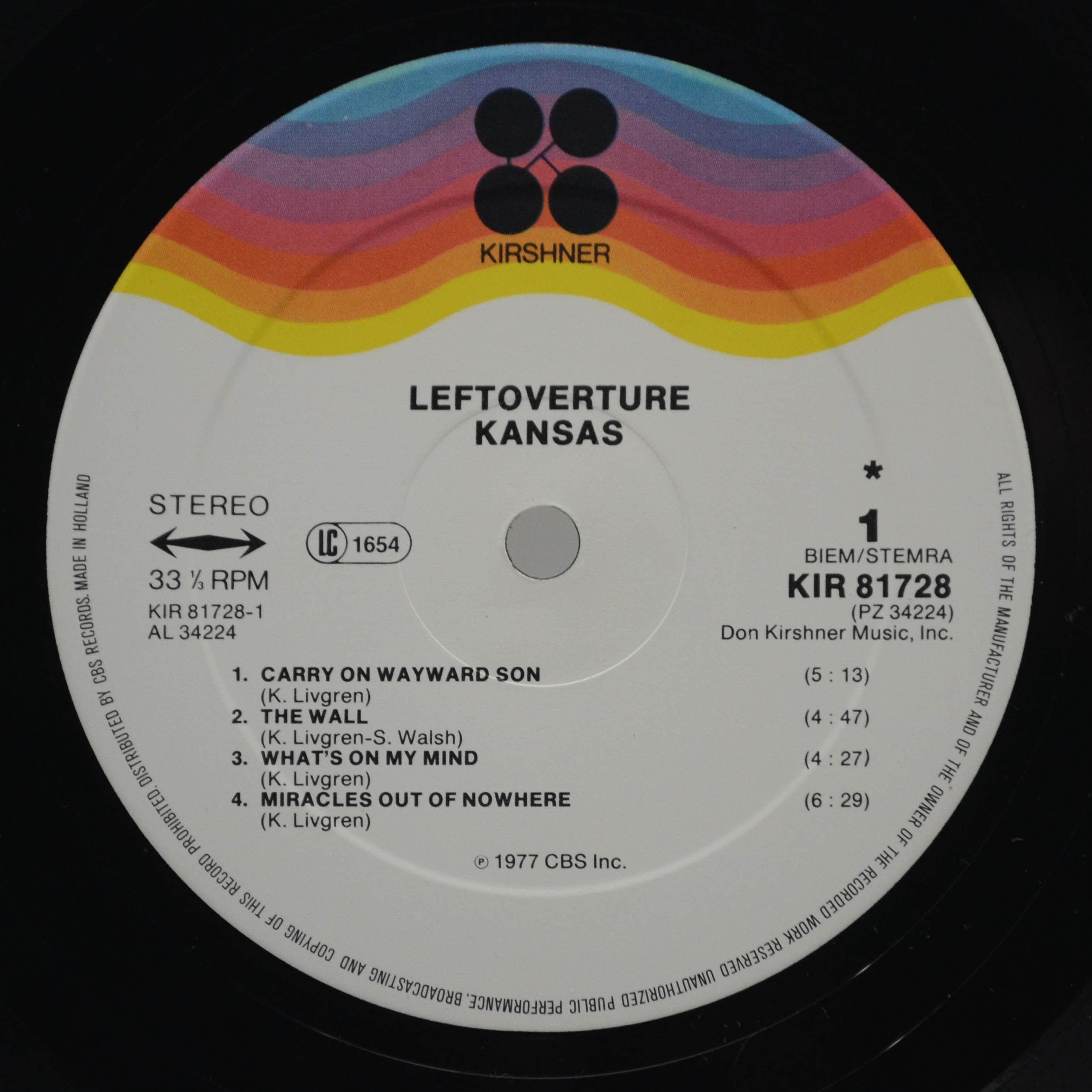 Kansas — Leftoverture, 1976