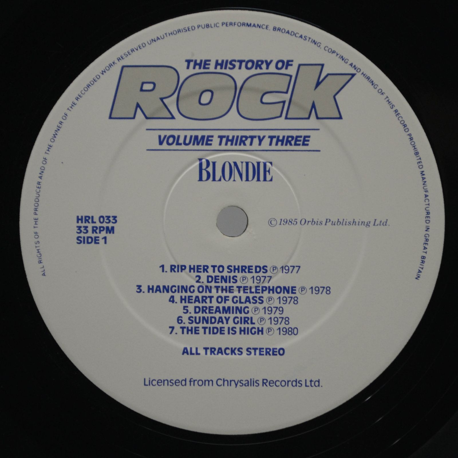 Blondie / ELO / ABBA / David Essex — The History Of Rock (Volume Thirty Three) (2LP, UK), 1985
