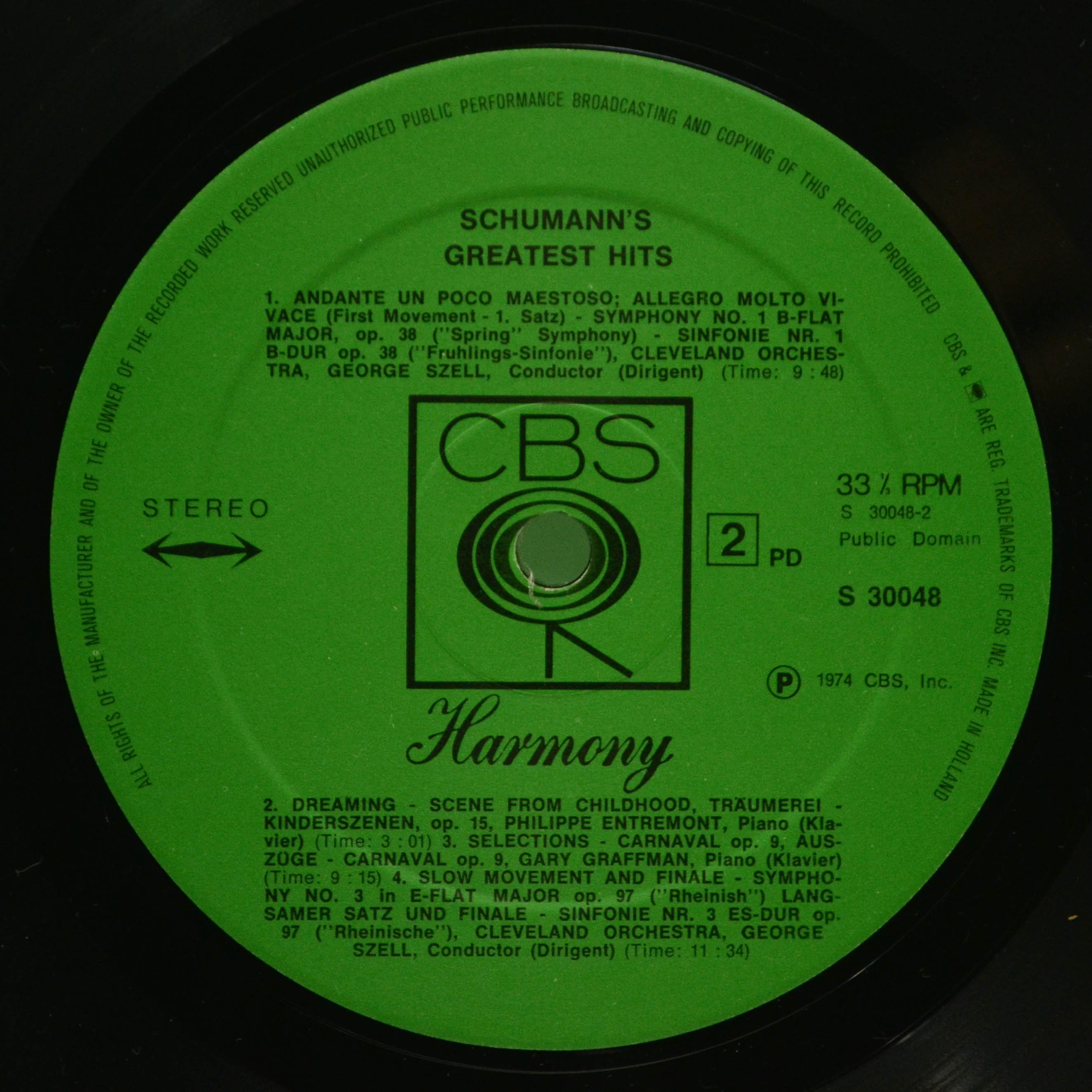 Various — Schumann's Greatest Hits, 1974