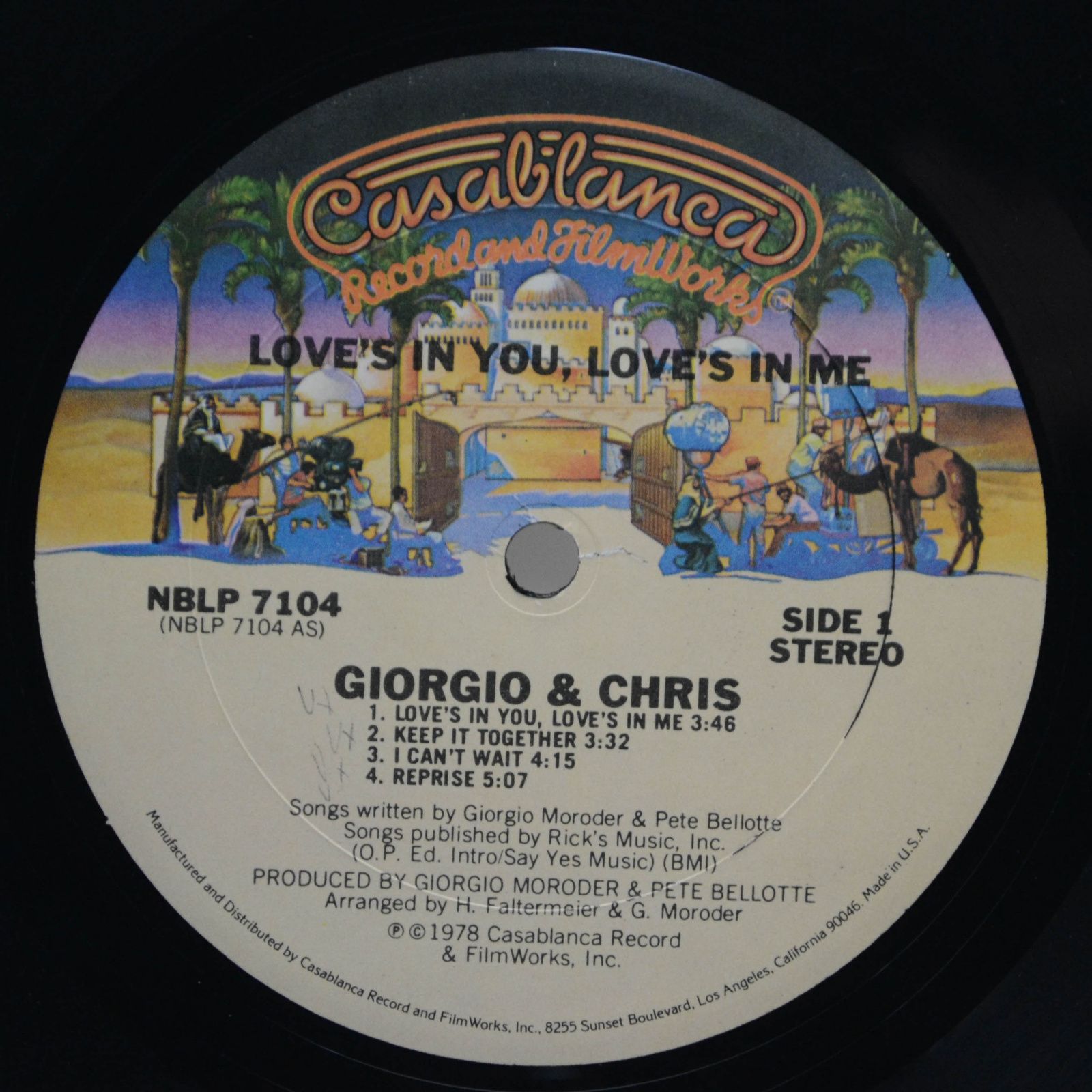 Giorgio And Chris — Love's In You, Love's In Me (1-st, USA), 1978