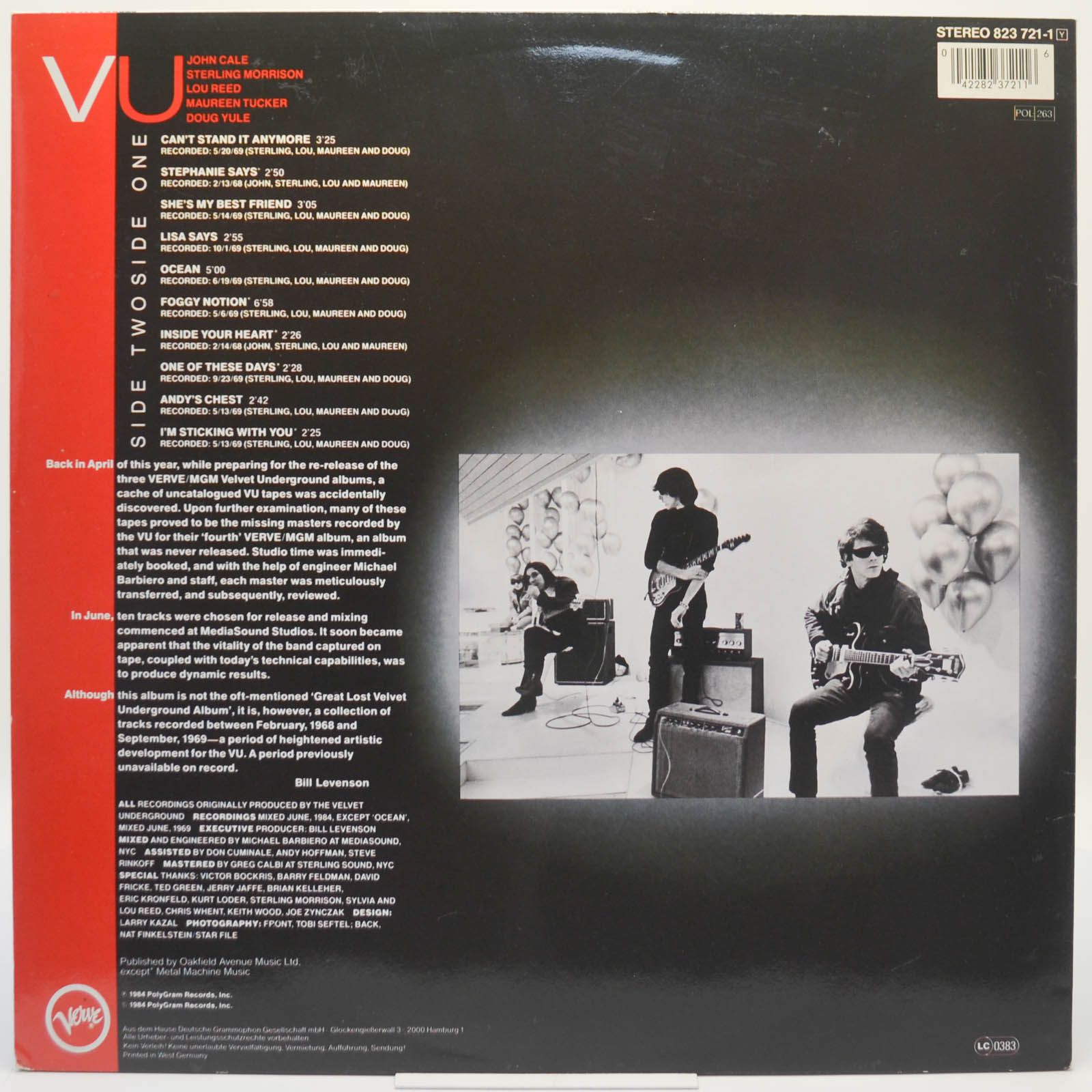 Velvet Underground — VU (A Collection Of Previously Unreleased Recordings), 1985