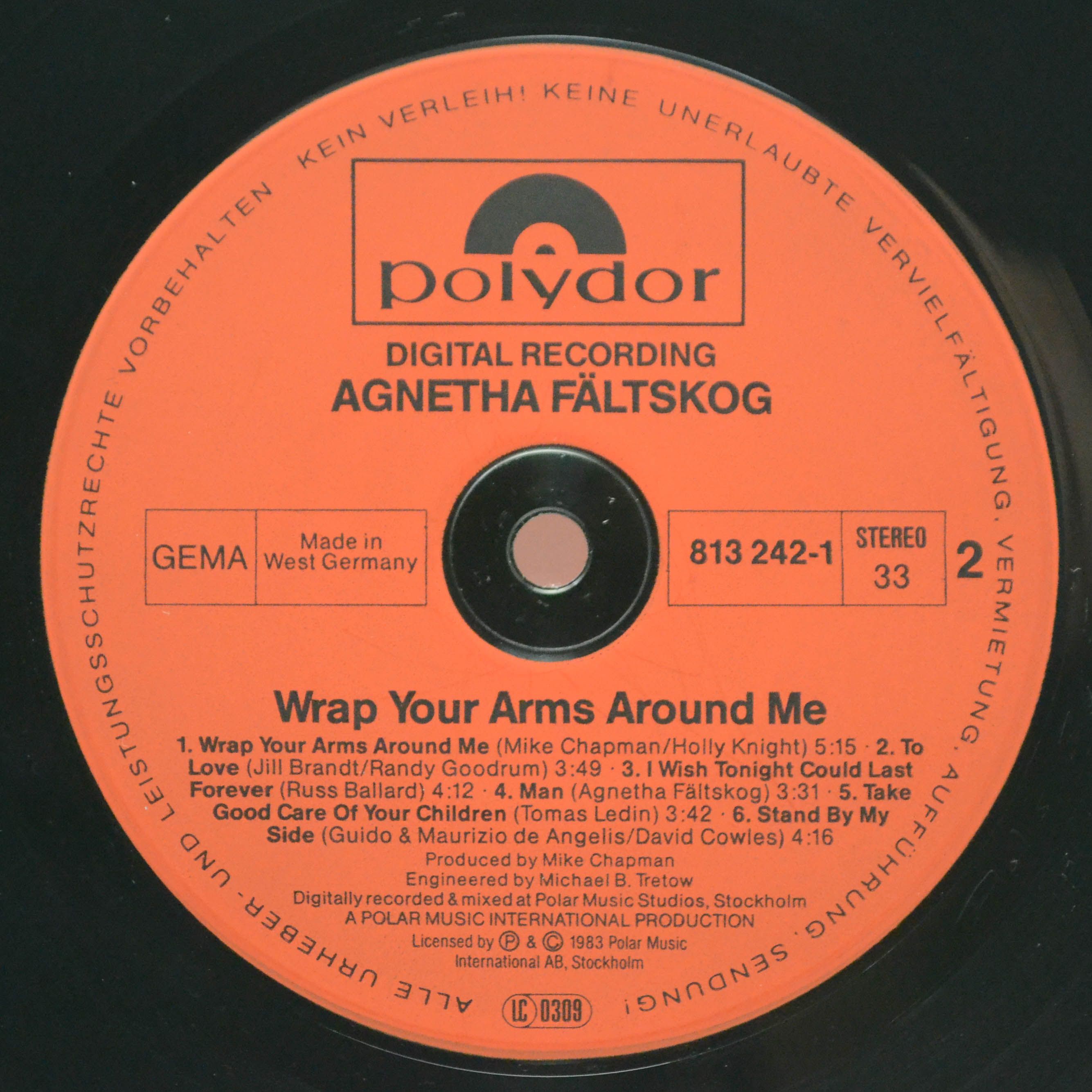 Виниловая пластинка Agnetha Fältskog — Wrap Your Arms Around Me, 1983