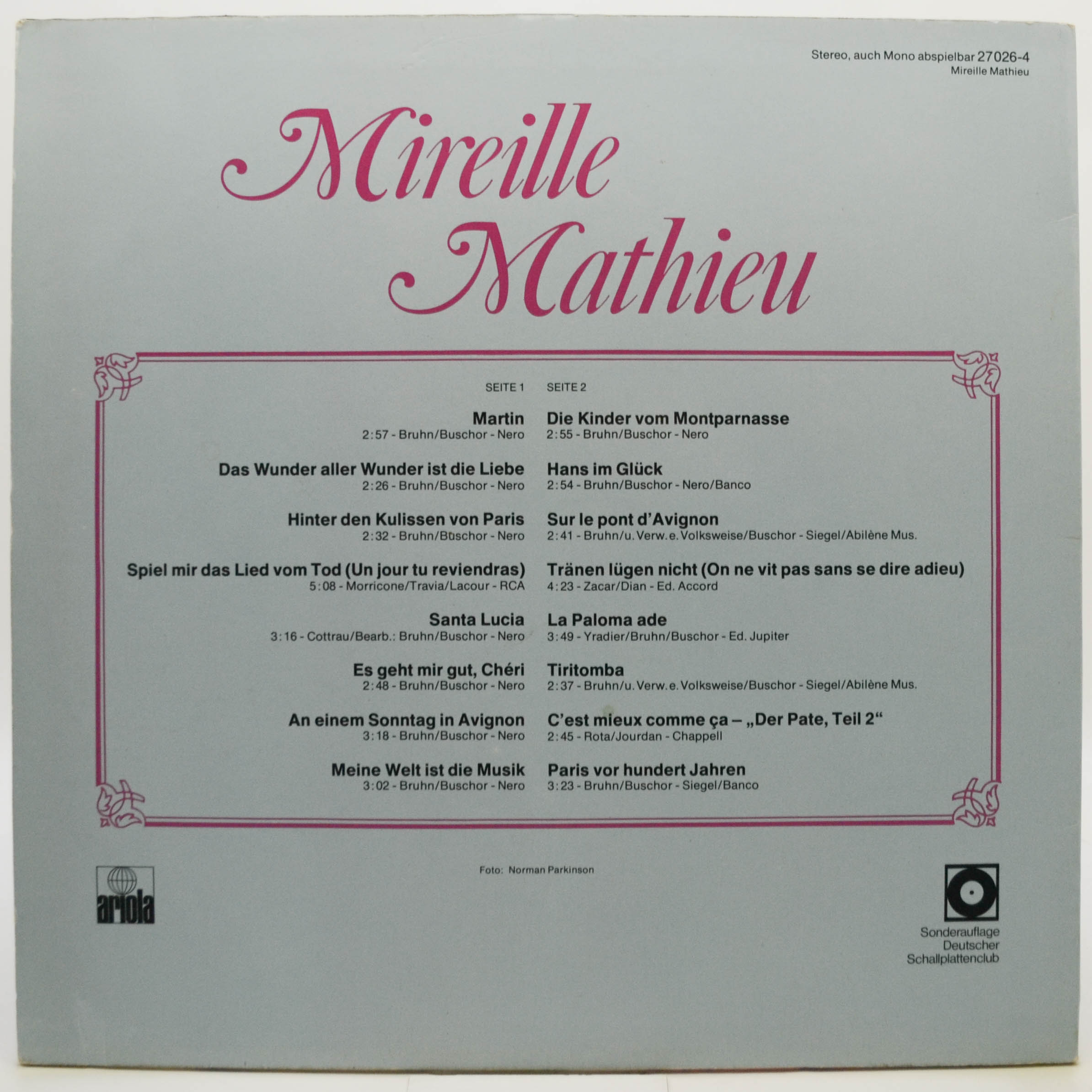 Виниловая пластинка Mireille Mathieu — Mireille Mathieu, 1976