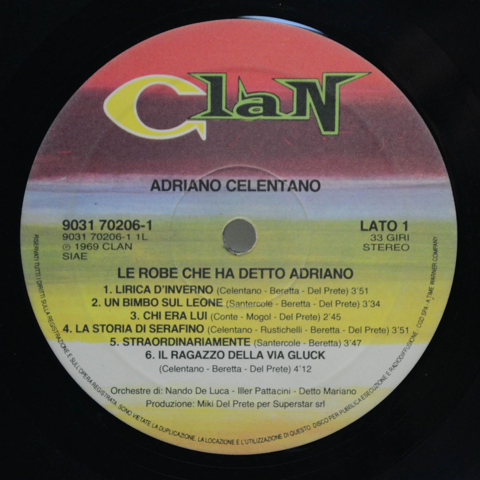Adriano — Le Robe Che Ha Detto Adriano (Italy, Clan), 1969