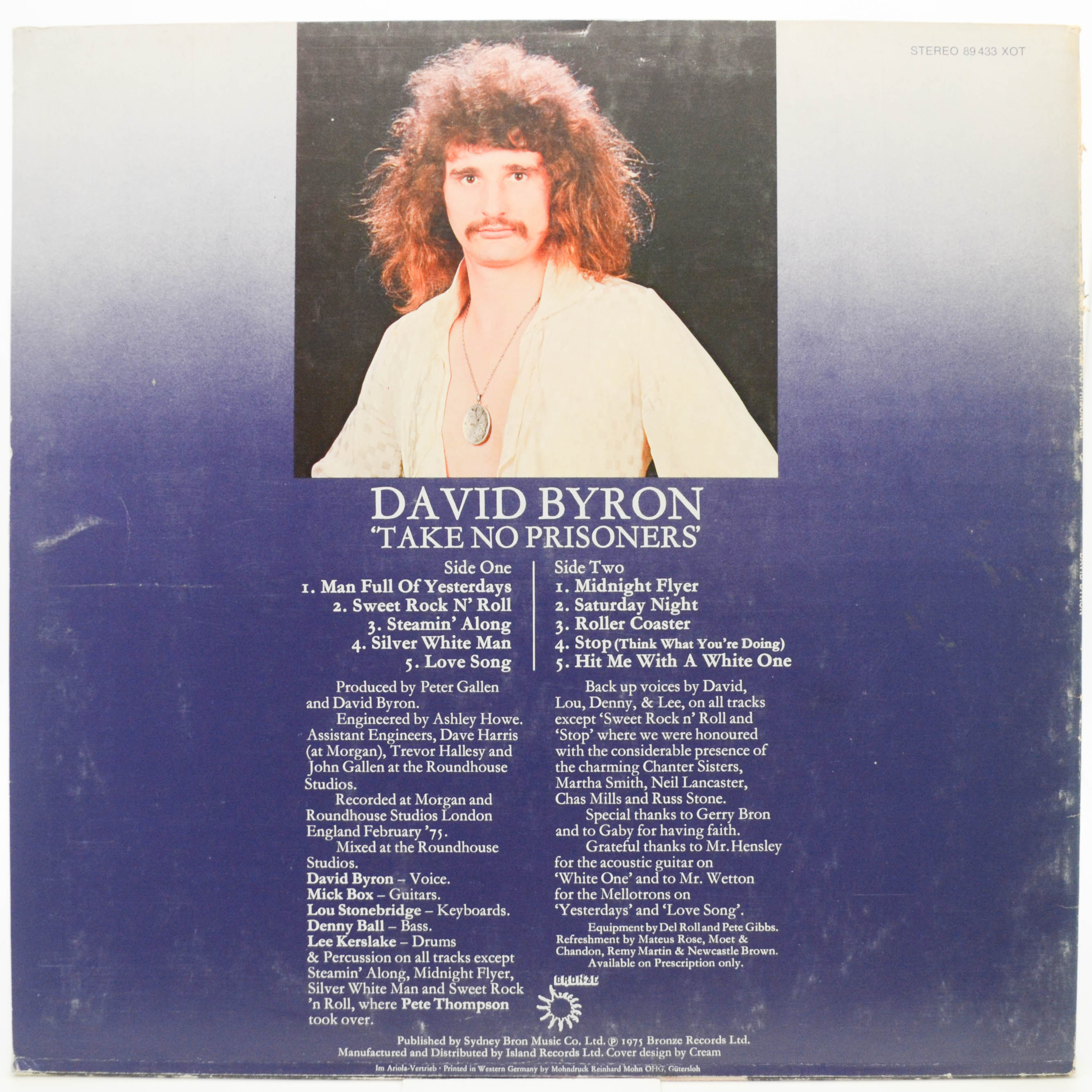David Byron — Take No Prisoners, 1975