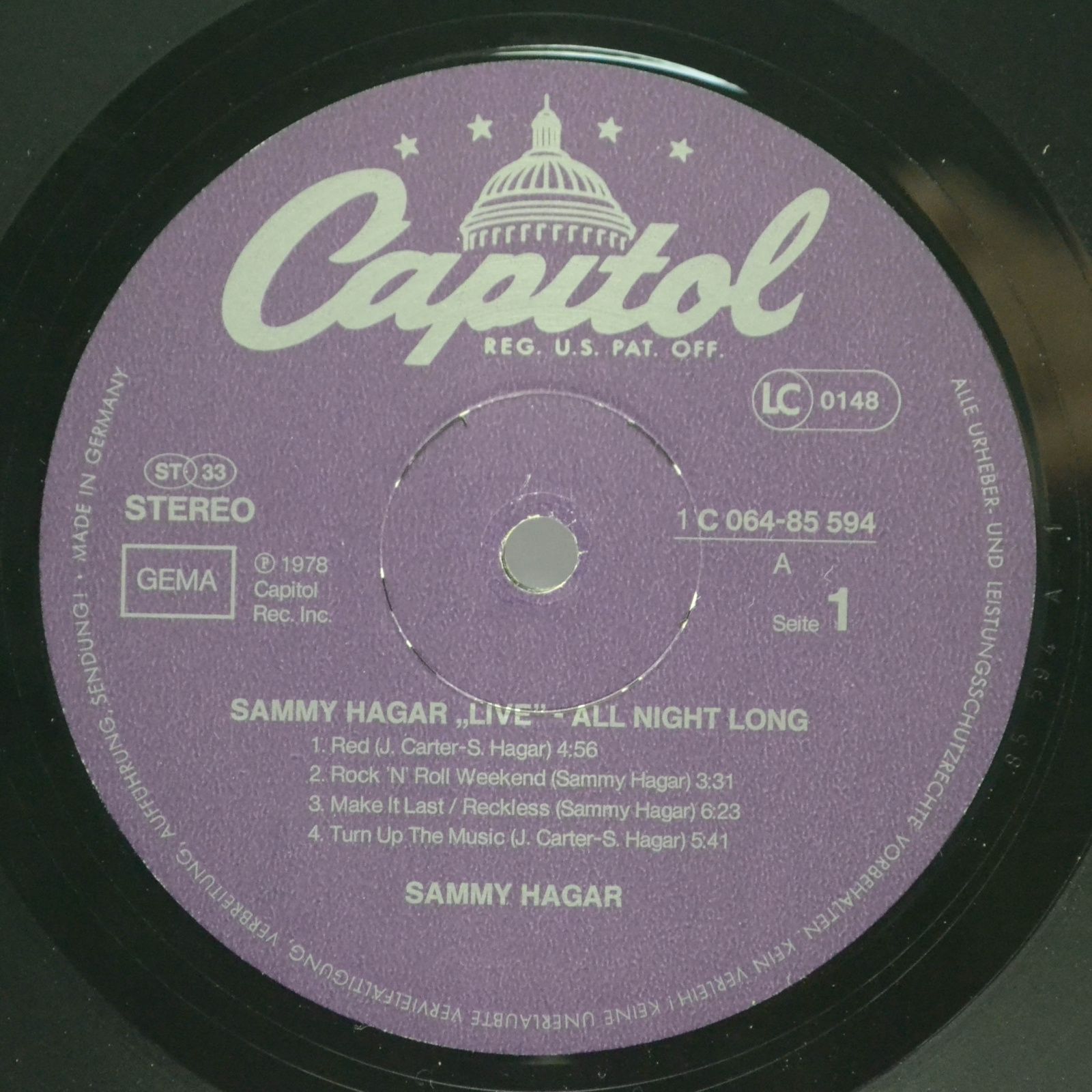 Sammy Hagar — All Night Long, 1978