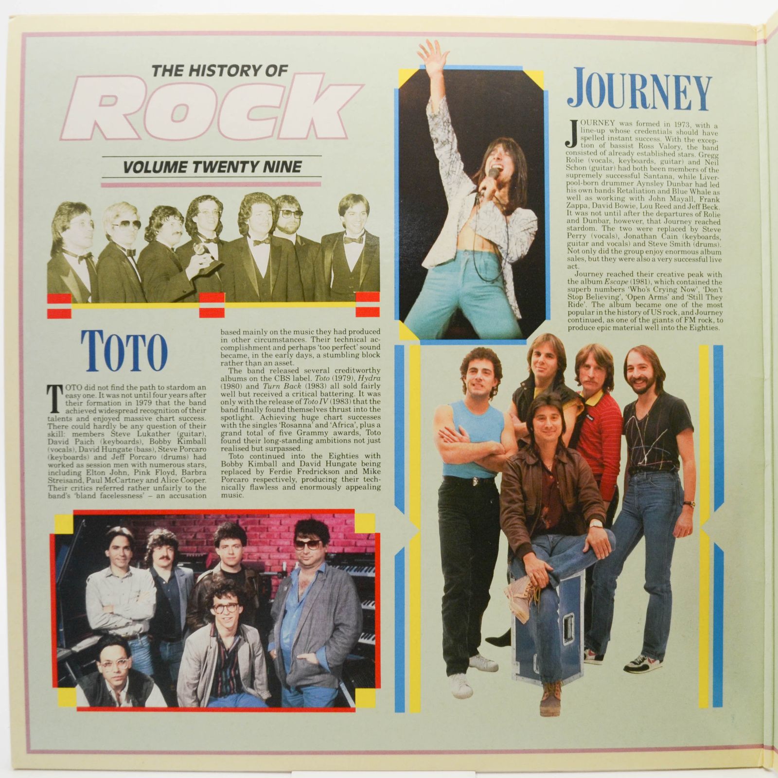 Toto / Journey / REO Speedwagon / Blue Oyster Cult — The History Of Rock (Volume Twenty Nine) (2LP, UK), 1985