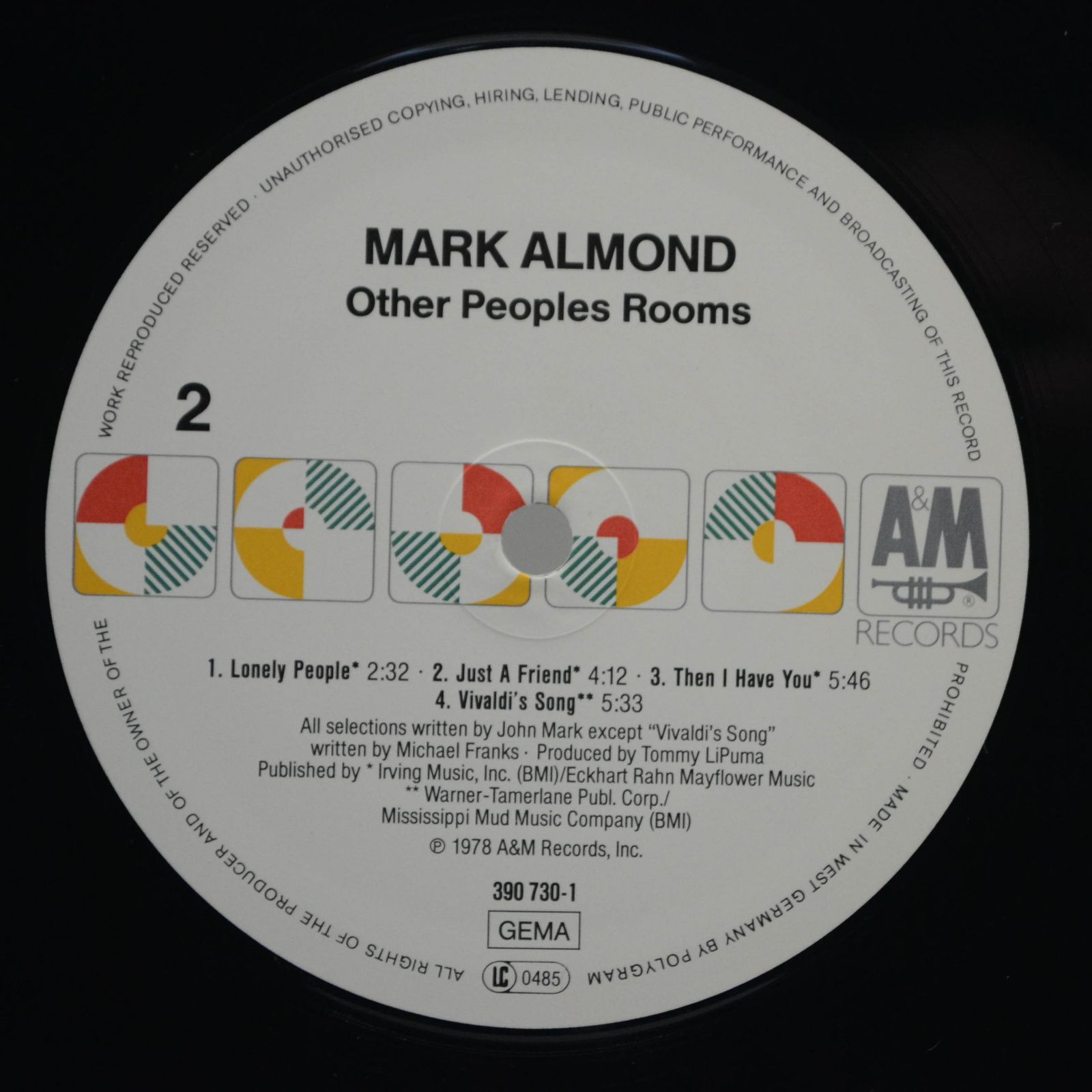 Mark Almond — Other Peoples Rooms, 1978