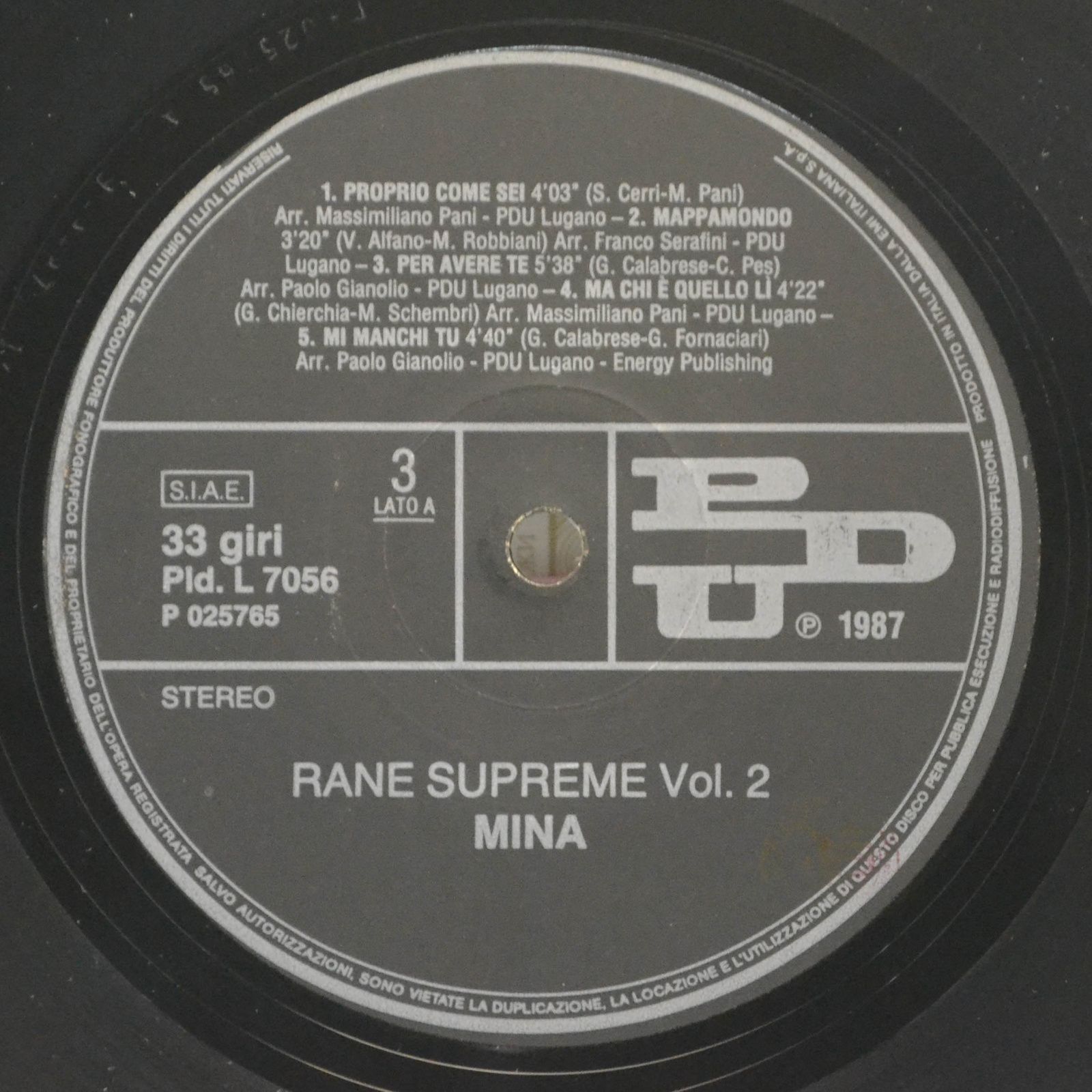 Mina — Rane Supreme (2LP, Italy, poster), 1987