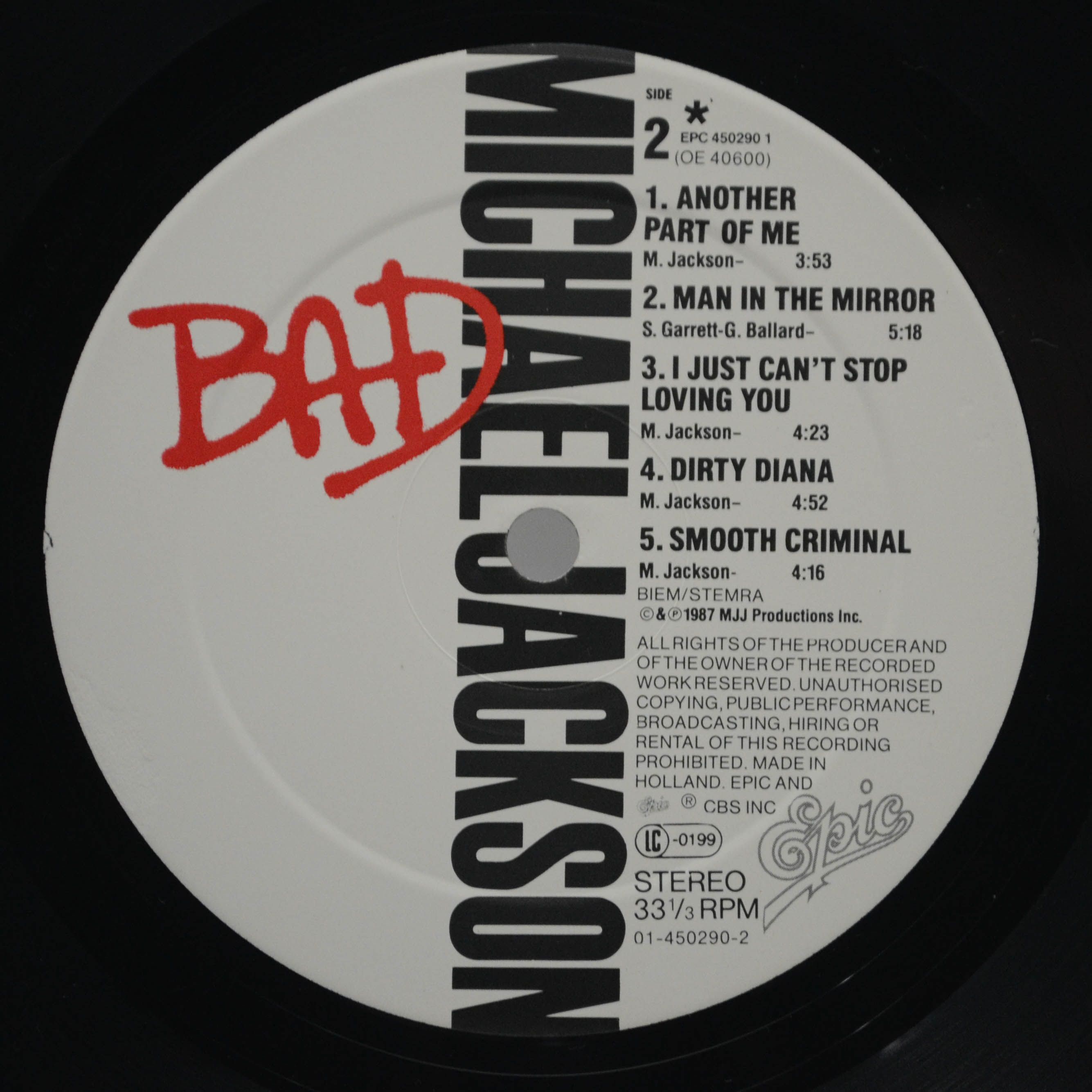 Michael Jackson — Bad, 1987