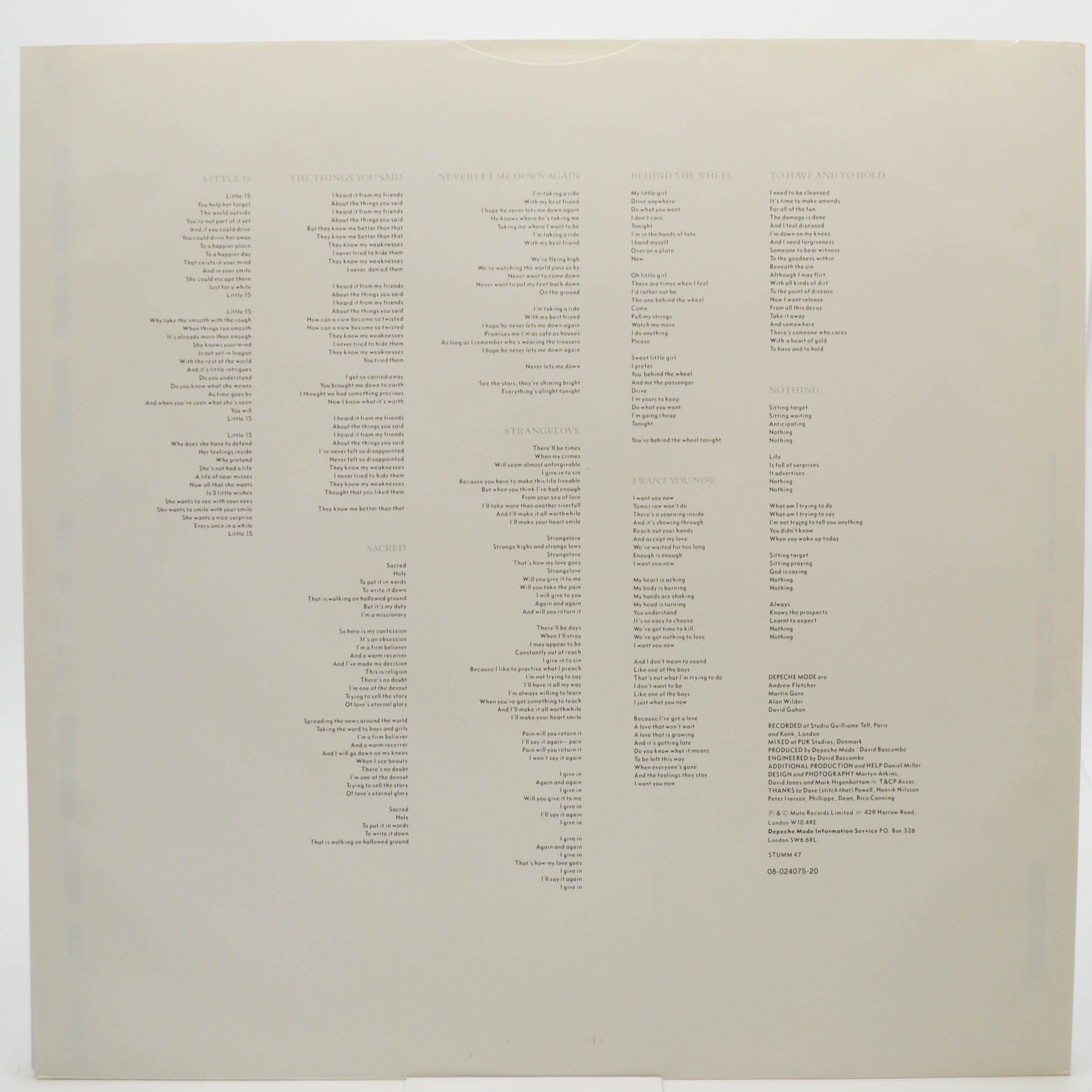 Depeche Mode — Music For The Masses, 1987