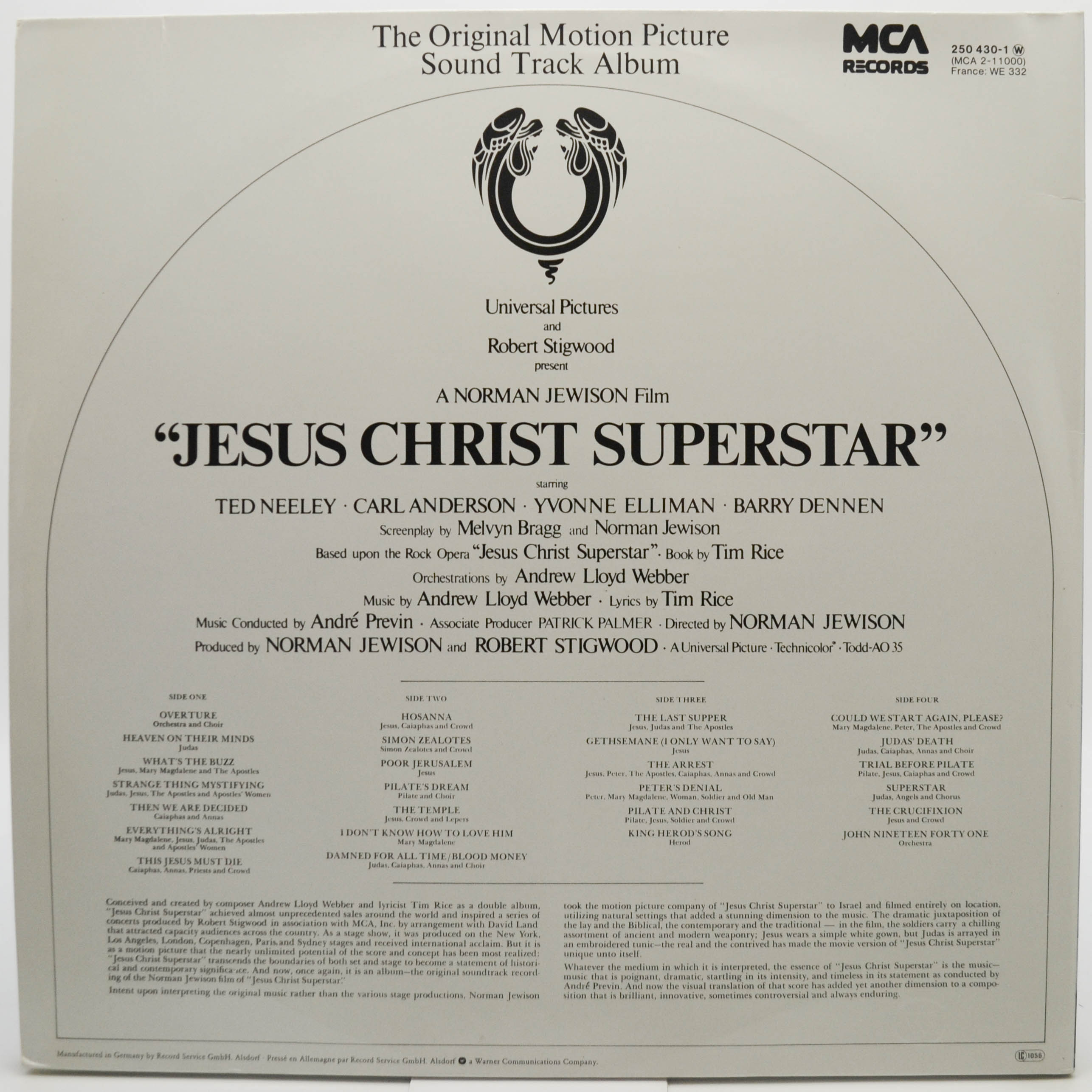Various — Jesus Christ Superstar (The Original Motion Picture Sound Track Album) (2LP, booklet), 1973