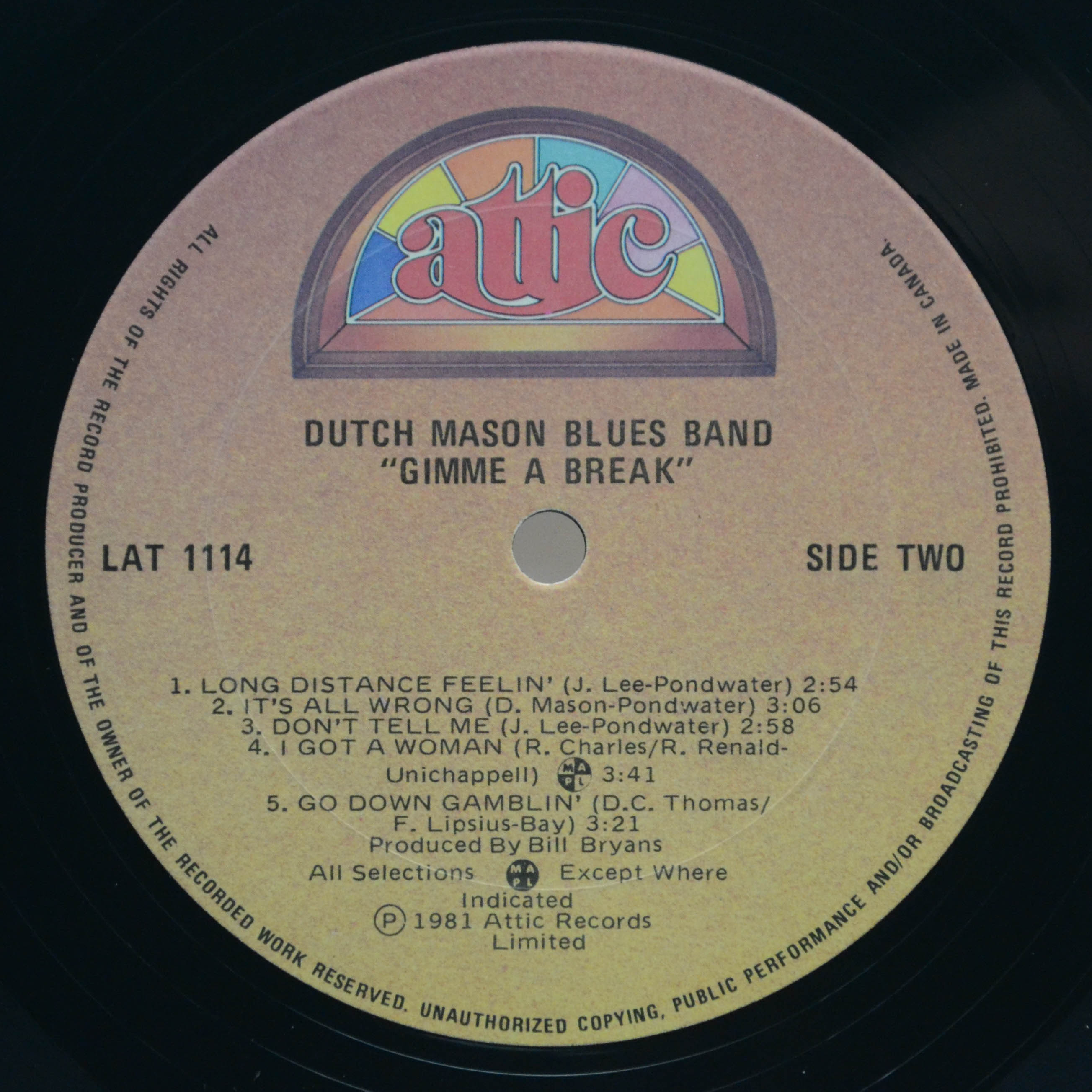 Виниловая пластинка Dutch Mason Blues Band — Gimme A Break, 1981