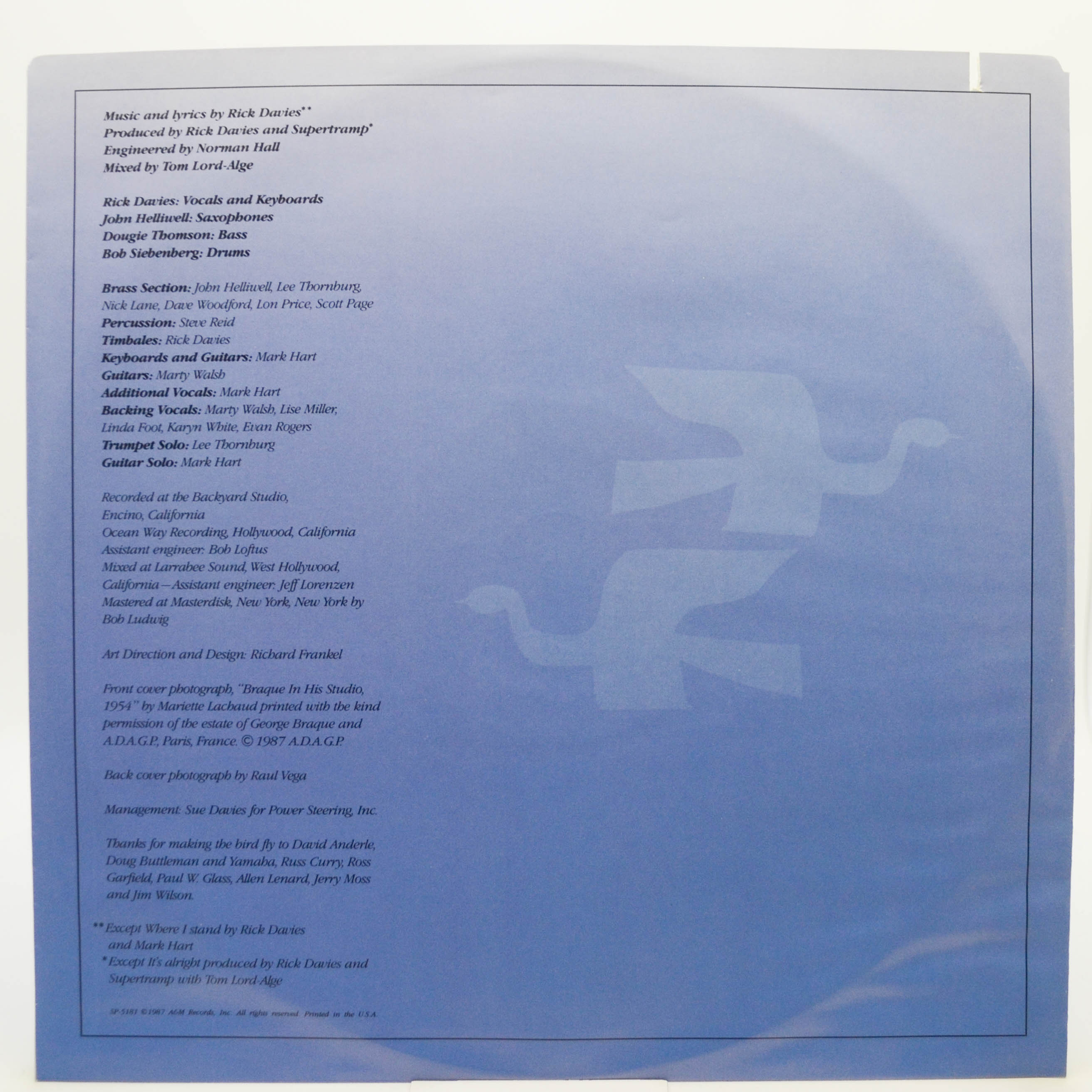 Supertramp — Free As A Bird, 1987