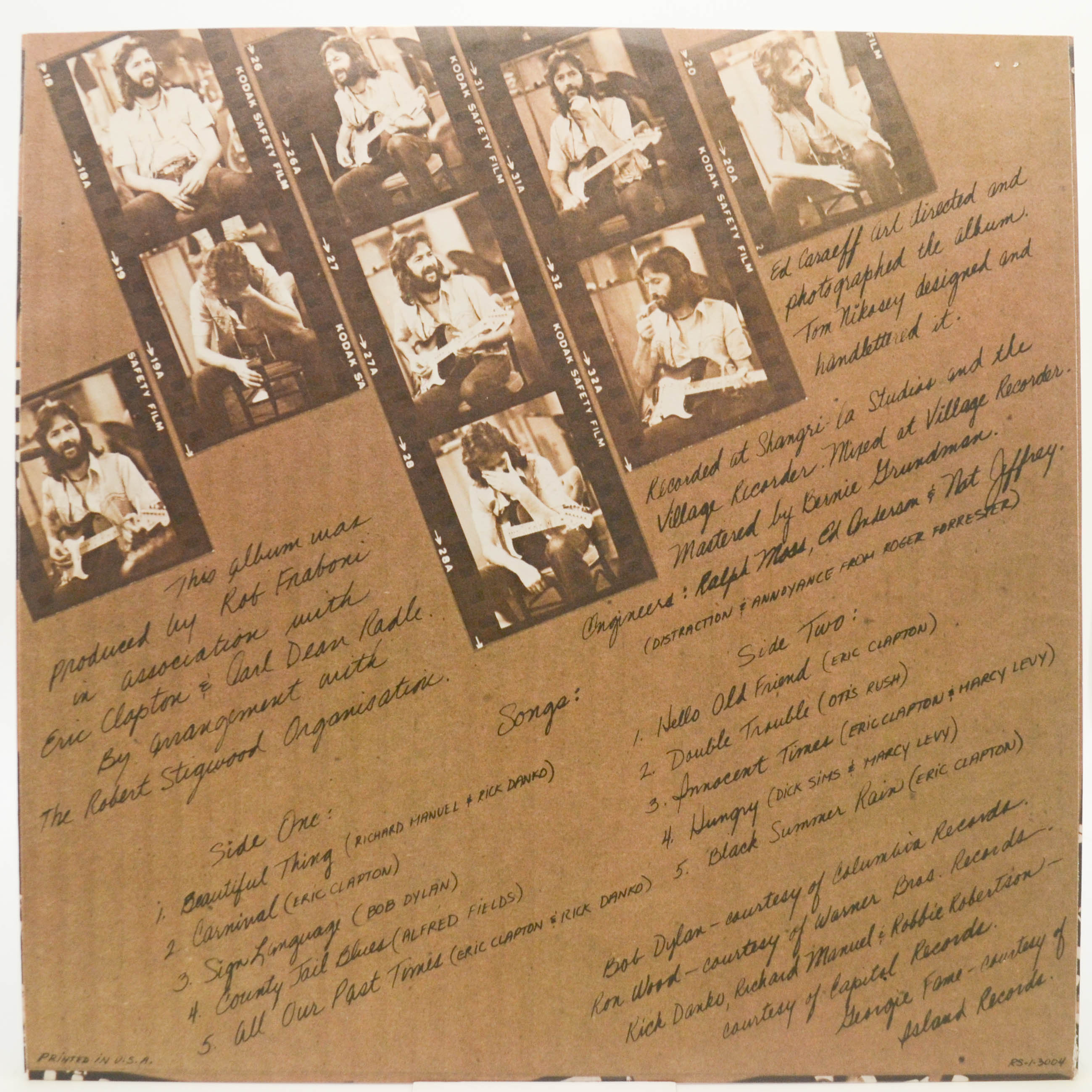 Eric Clapton — No Reason To Cry (USA), 1976