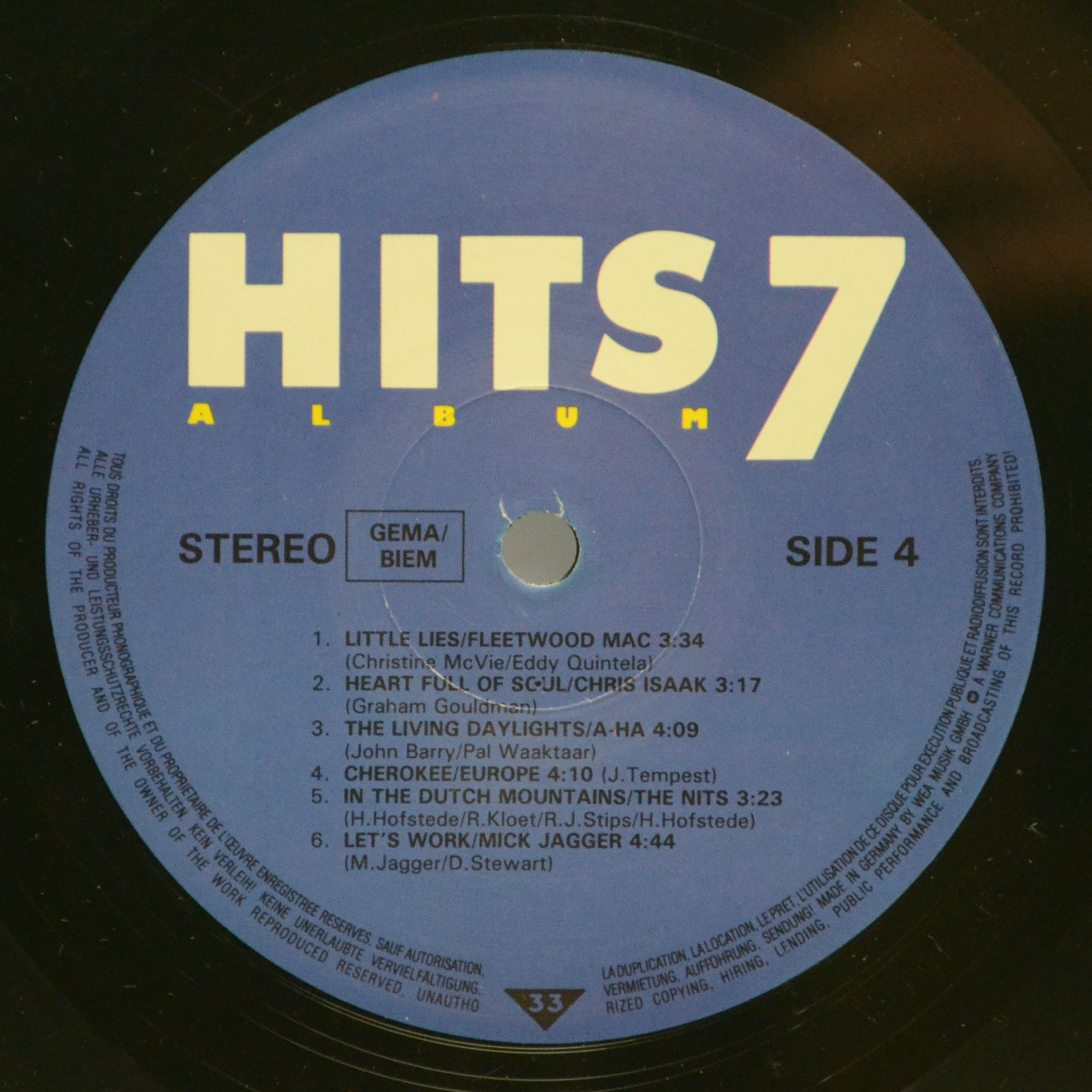 Various — Hits Album 7 (2LP), 1987