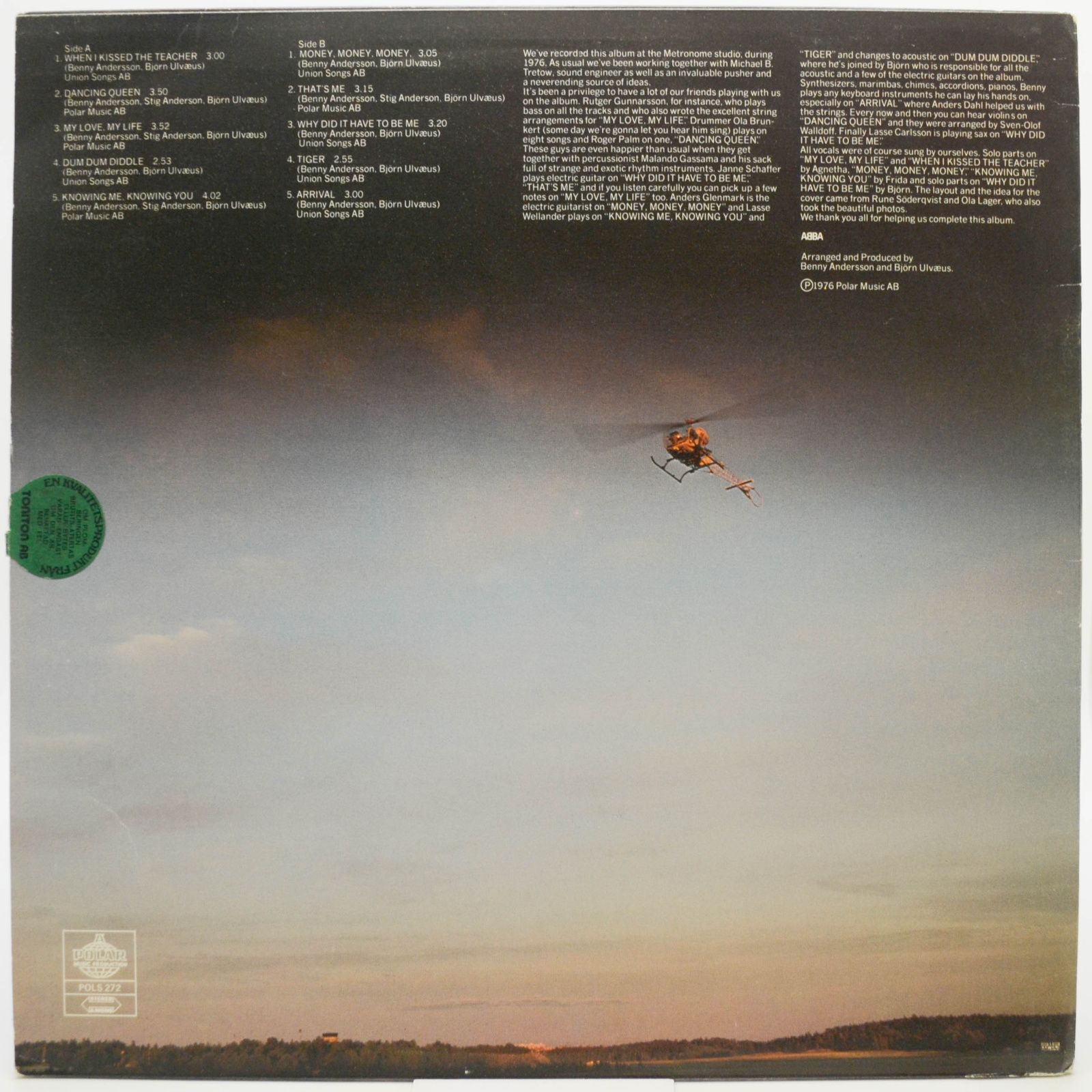 ABBA — Arrival (1-st, Sweden), 1976