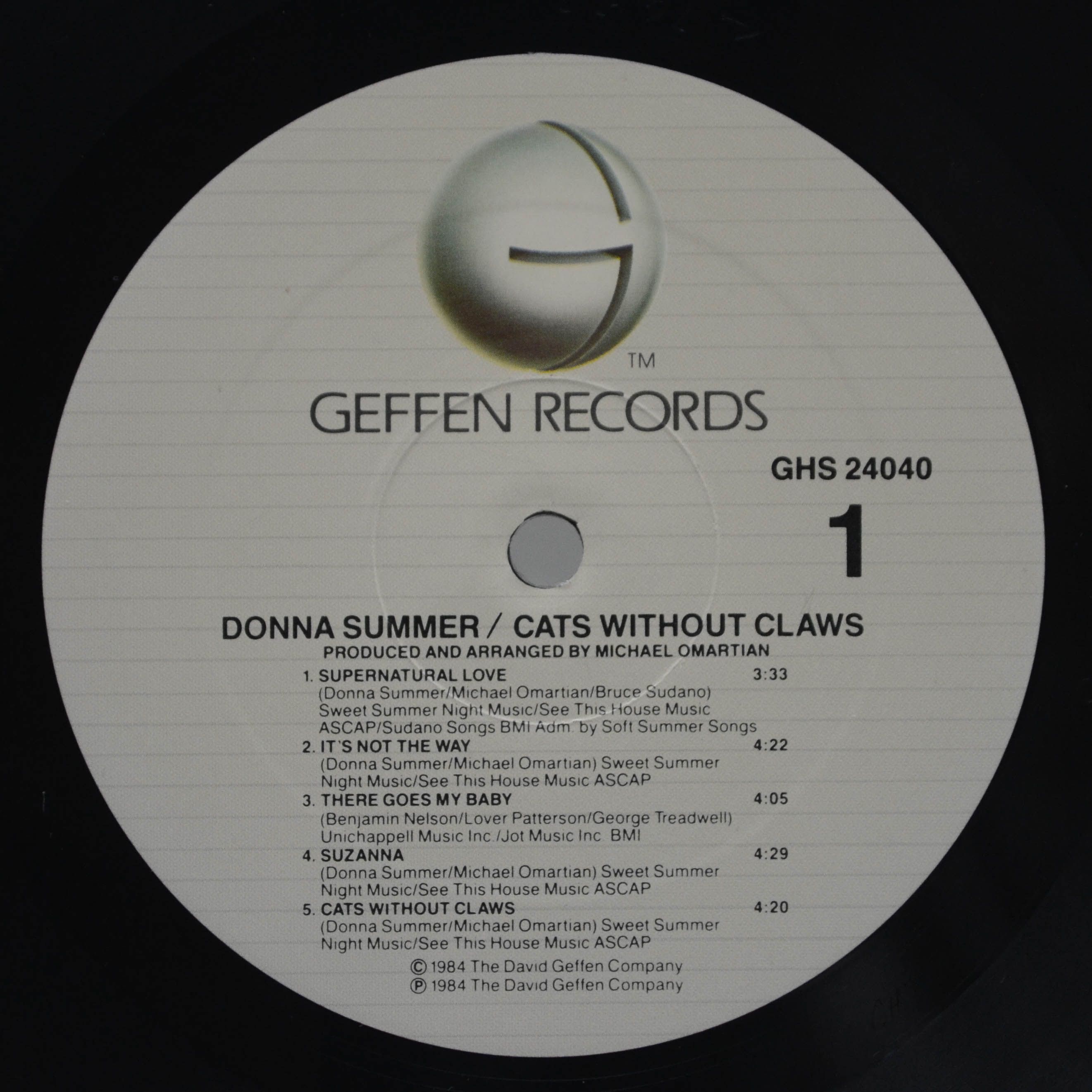 Donna Summer — Cats Without Claws (1-st, USA), 1984