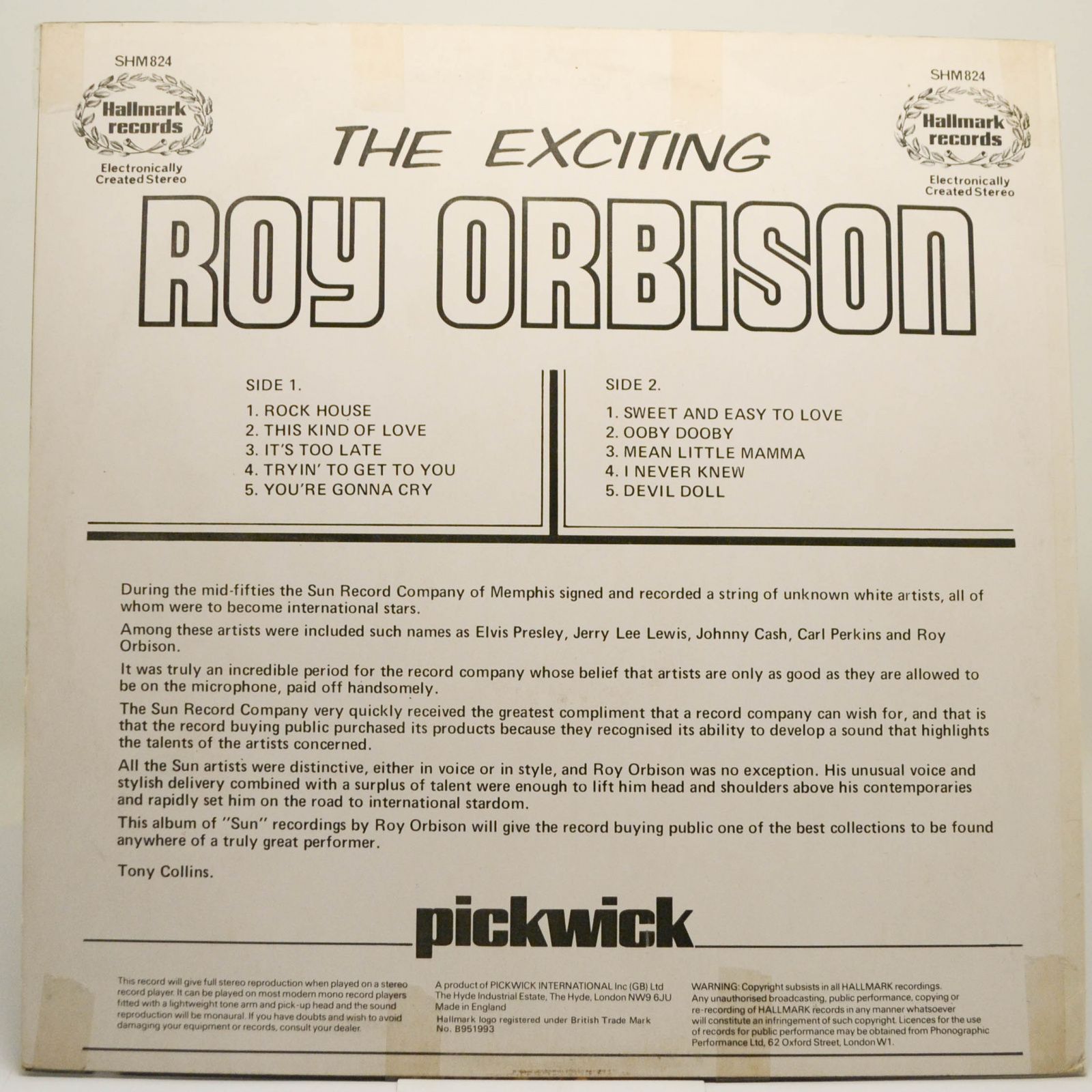 Roy Orbison — The Exciting Roy Orbison, 1974