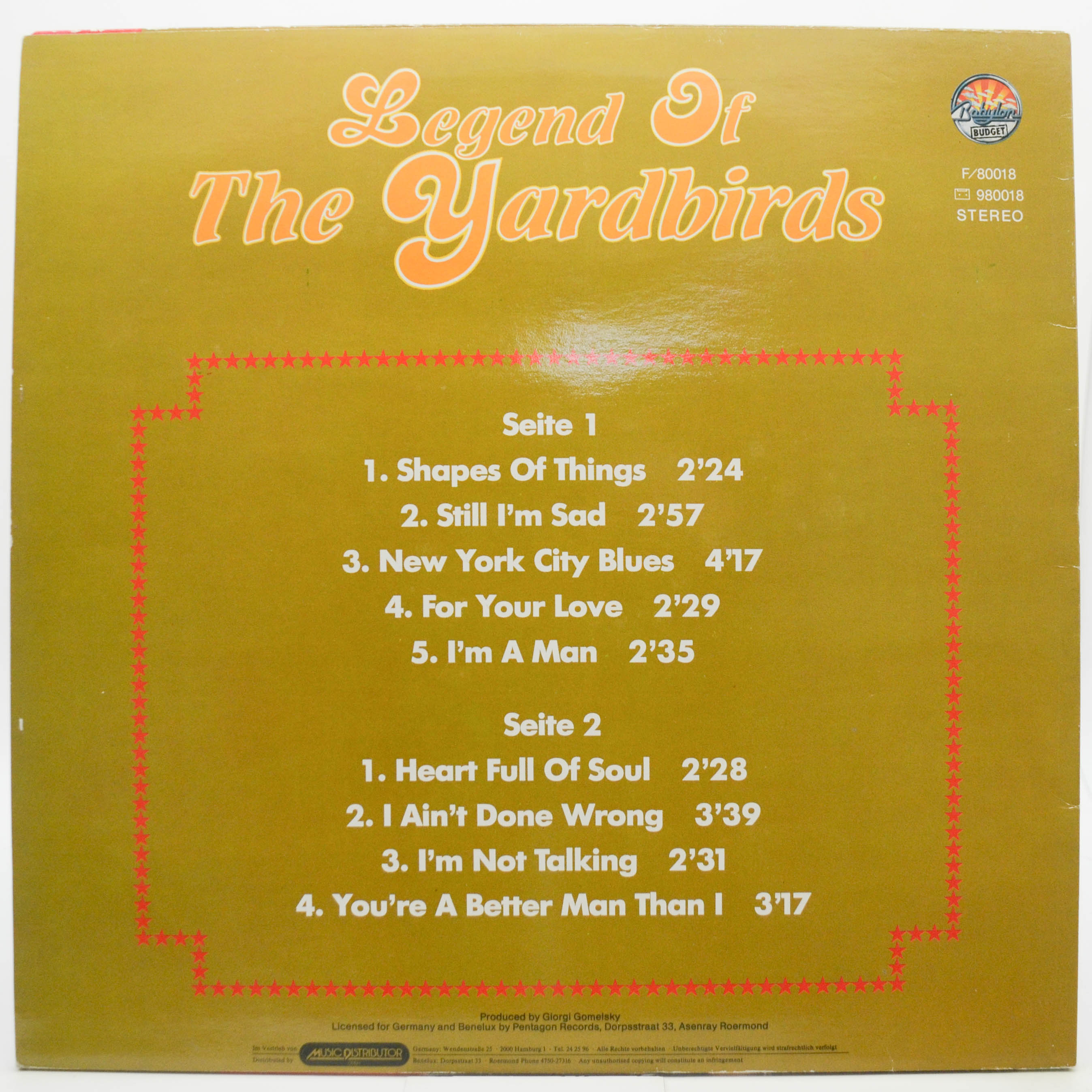 Yardbirds — Legend Of The Yardbirds Vol. 2, 1976