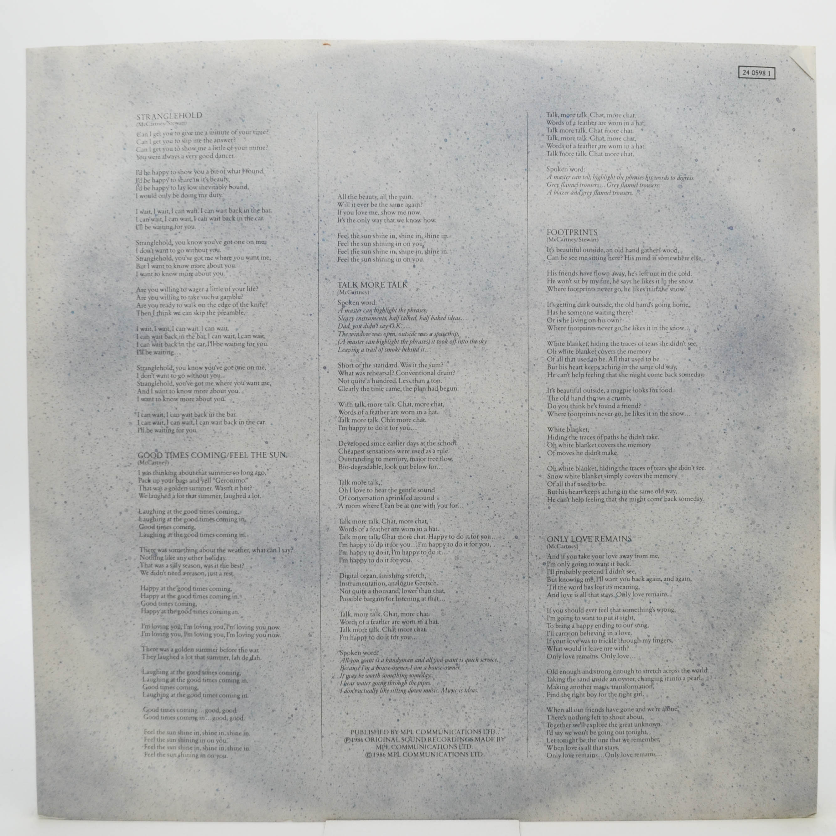 Paul McCartney — Press To Play, 1986