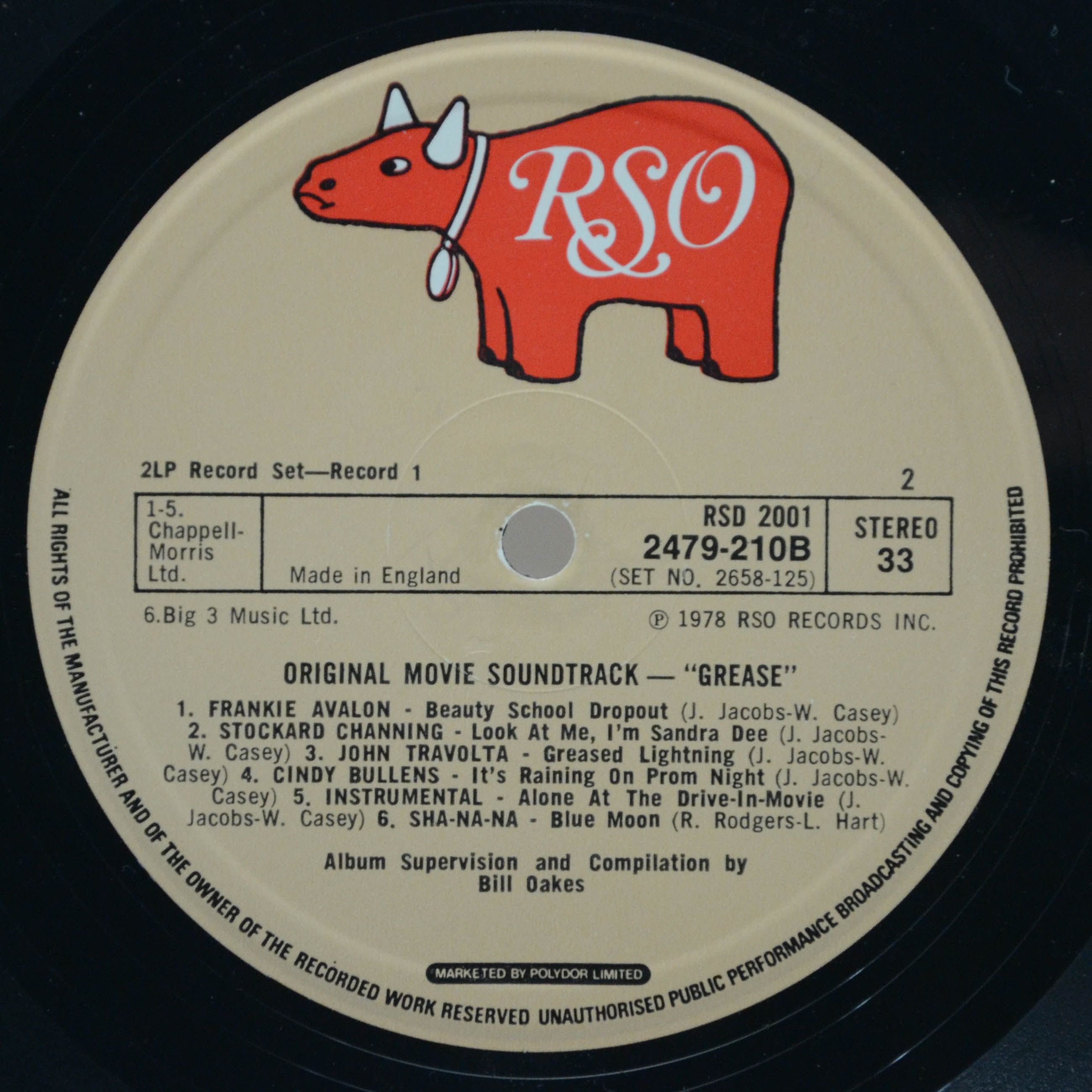 Various — Grease (The Original Soundtrack From The Motion Picture) (2LP, UK), 1978