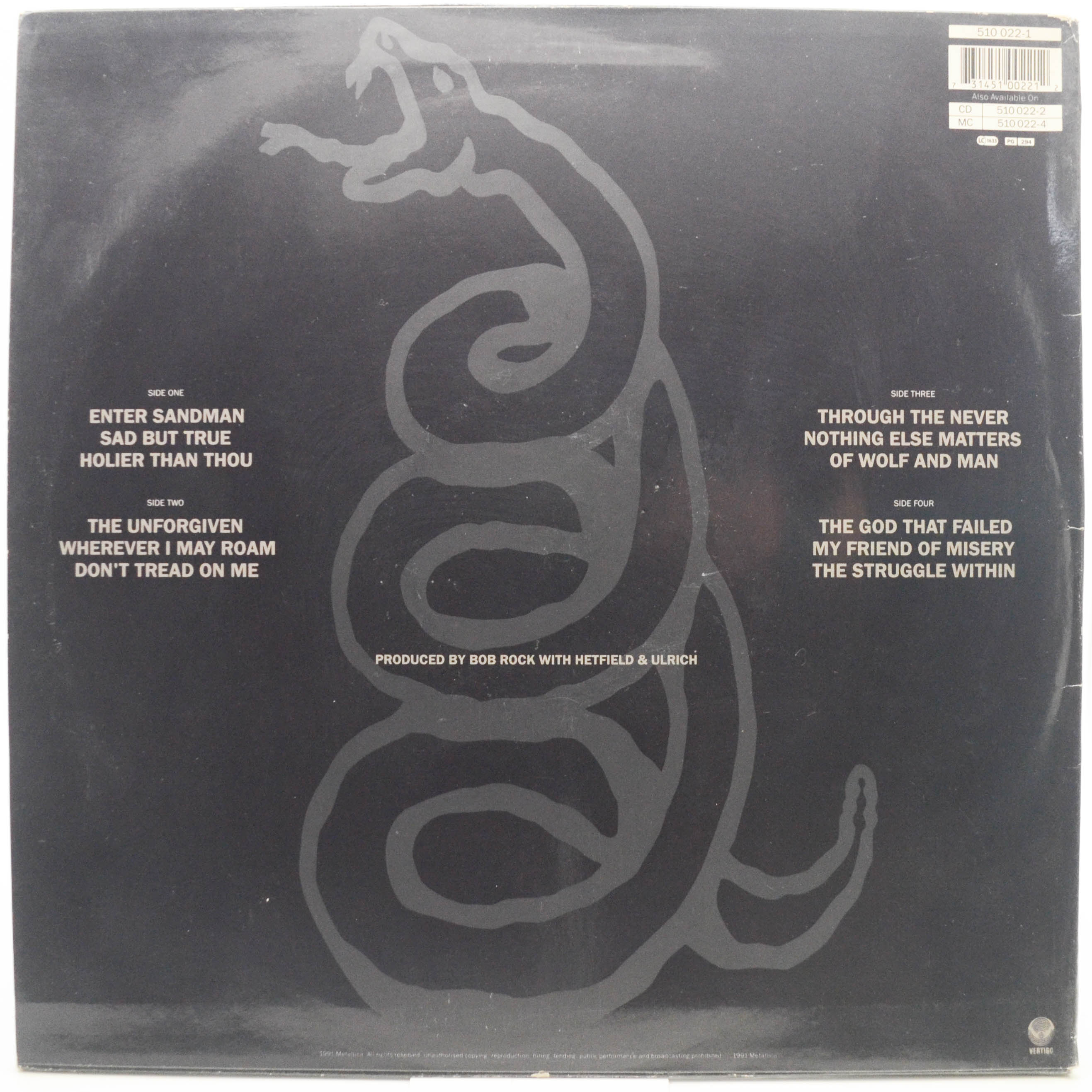 Metallica — Metallica (2LP), 1991