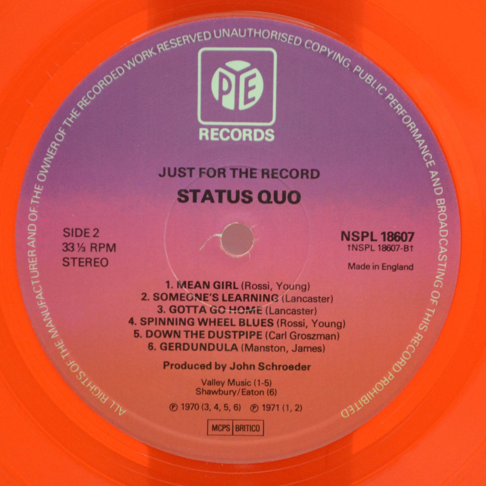 Status Quo — Just For The Record (UK), 1979