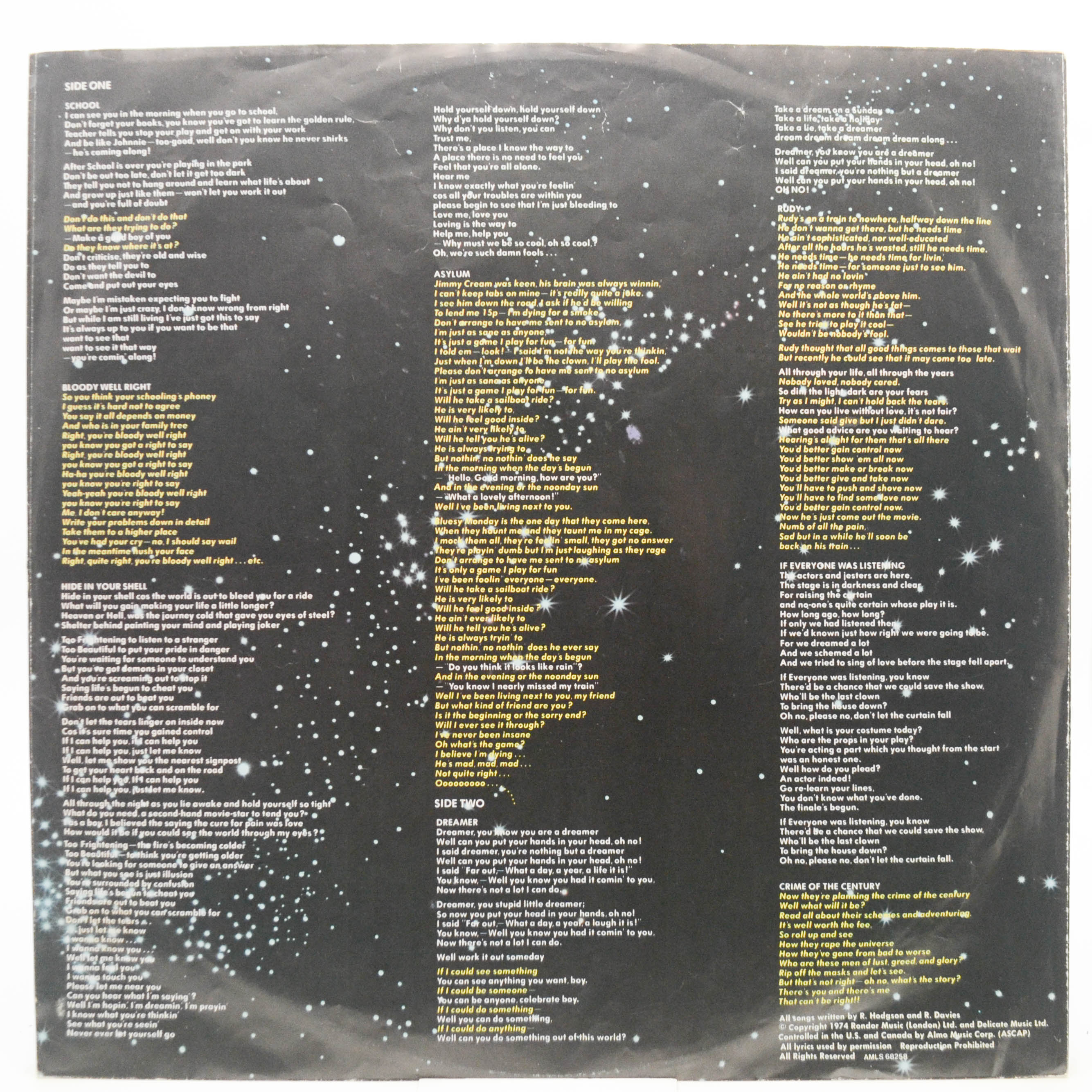 Supertramp — Crime Of The Century, 1974