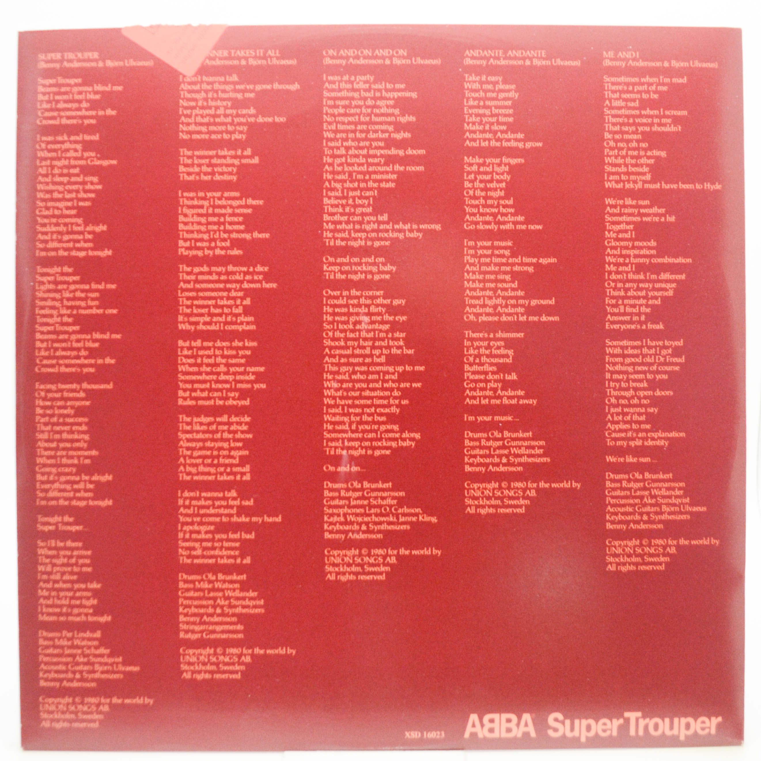 ABBA — Super Trouper, 1980