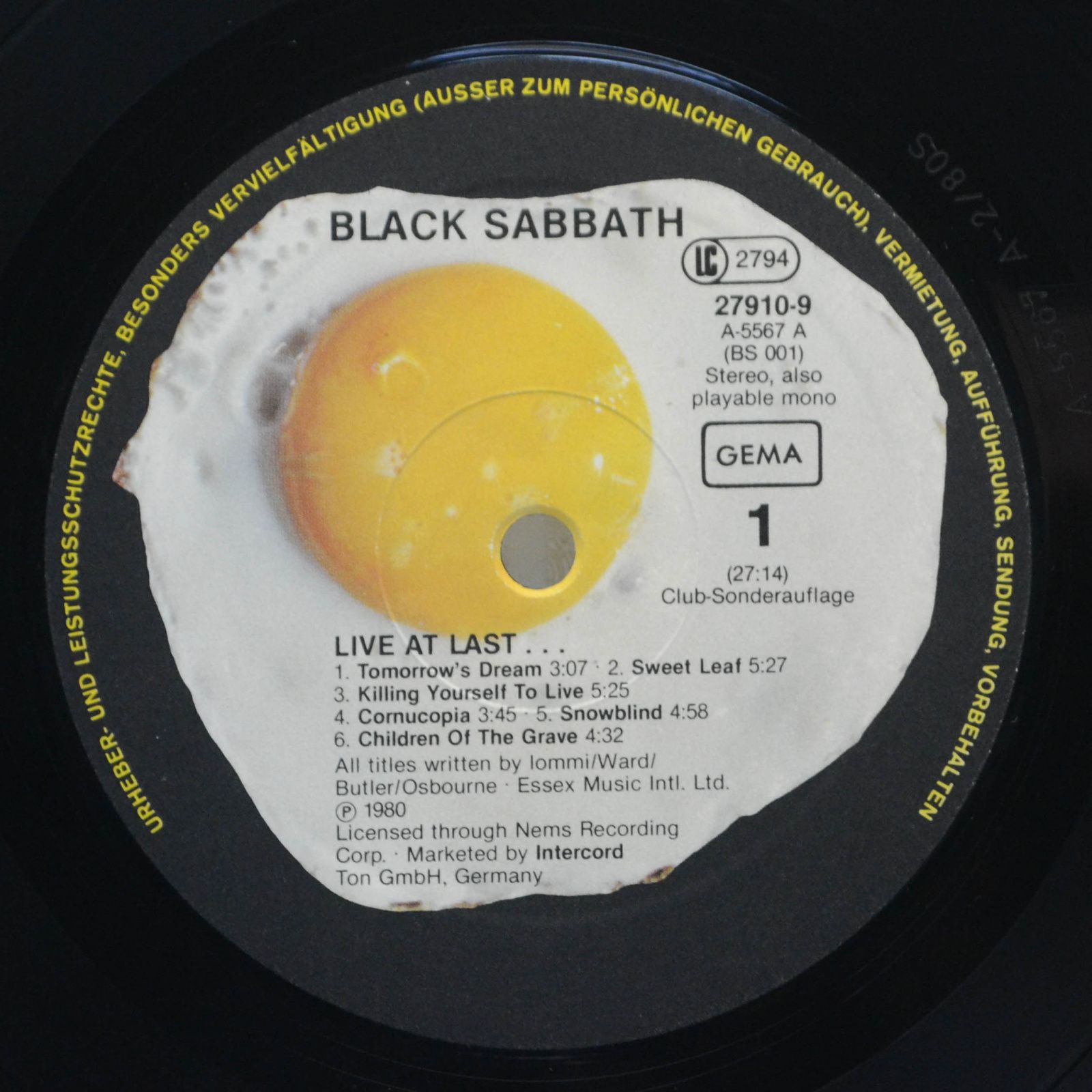 Black Sabbath — Live At Last..., 1980