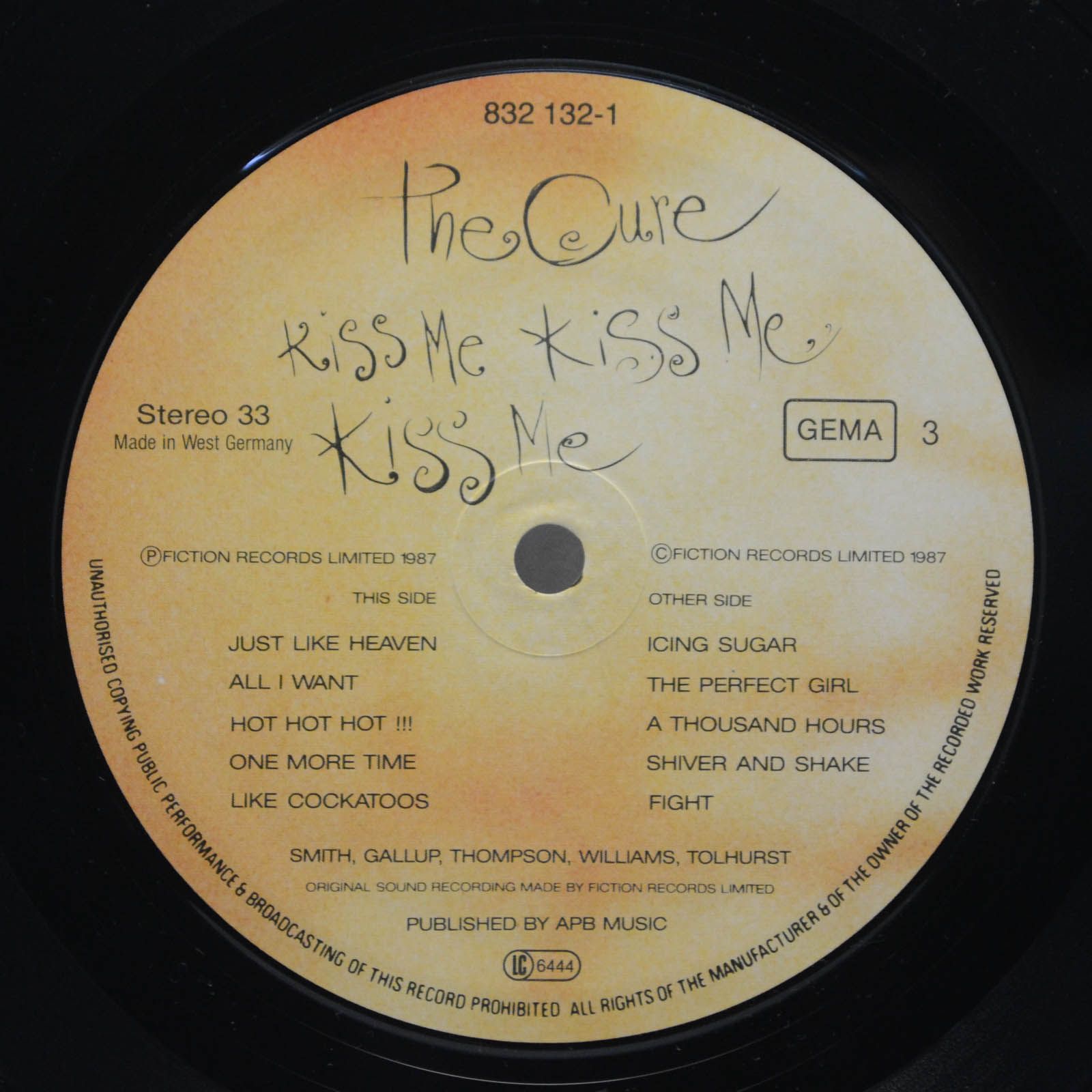 Cure — Kiss Me Kiss Me Kiss Me (2LP), 1987